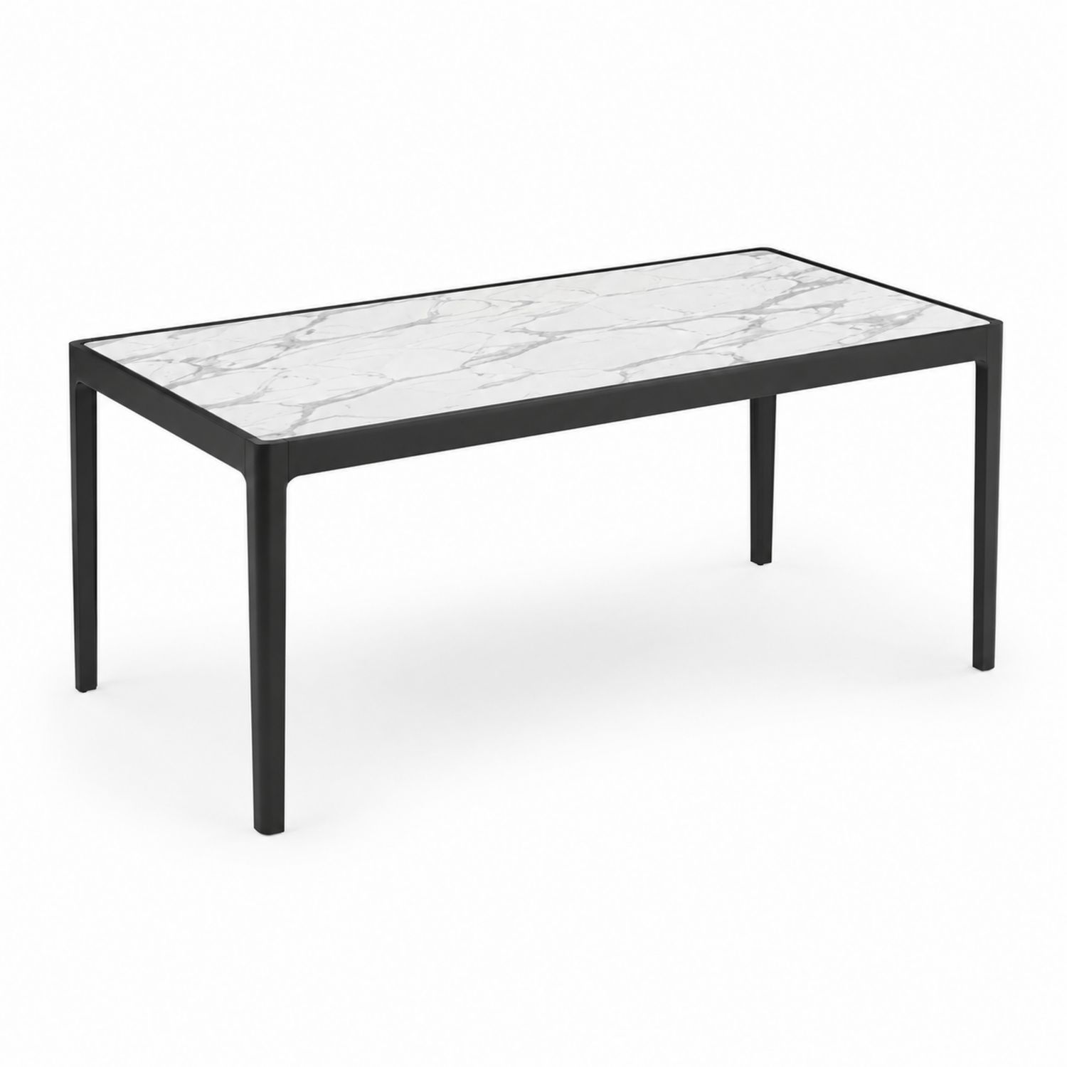 Mesa de comedor de mármol y acero 180x90 cm
