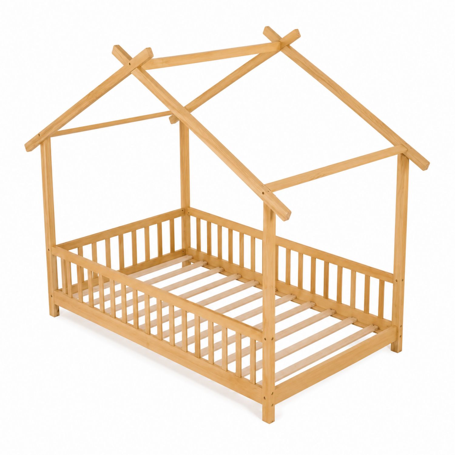 Cama Infantil de Madera de Pino 200x90 cm Natural