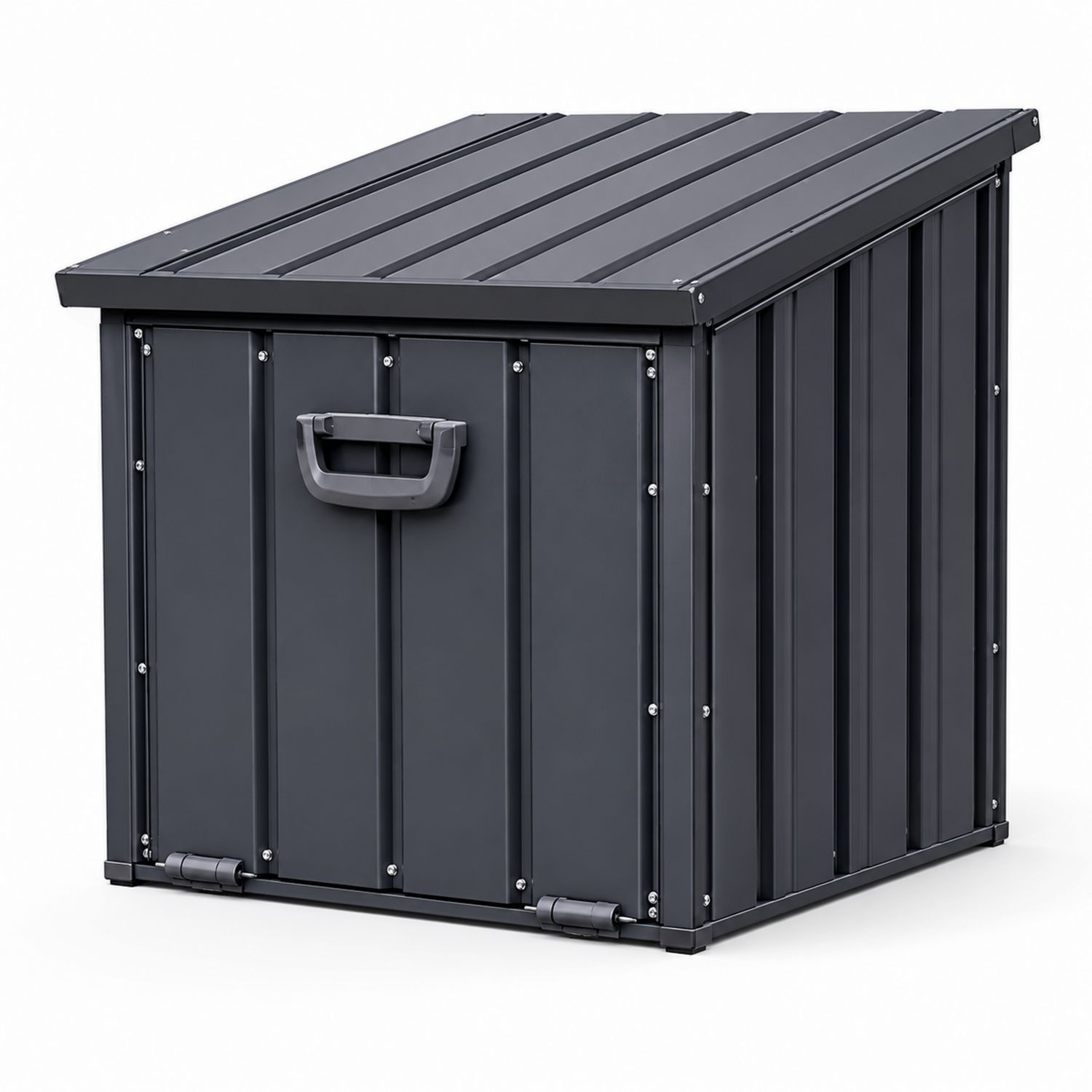 Baúl de metal galvanizado 80x60x70 cm Gris Oscuro