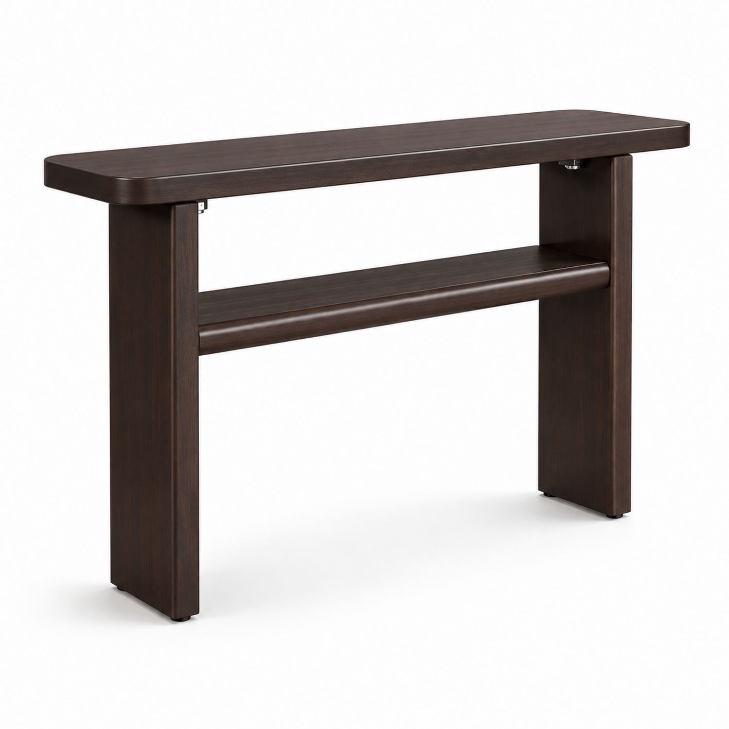 Mesa consola de madera marrón oscura 120x30x75 cm