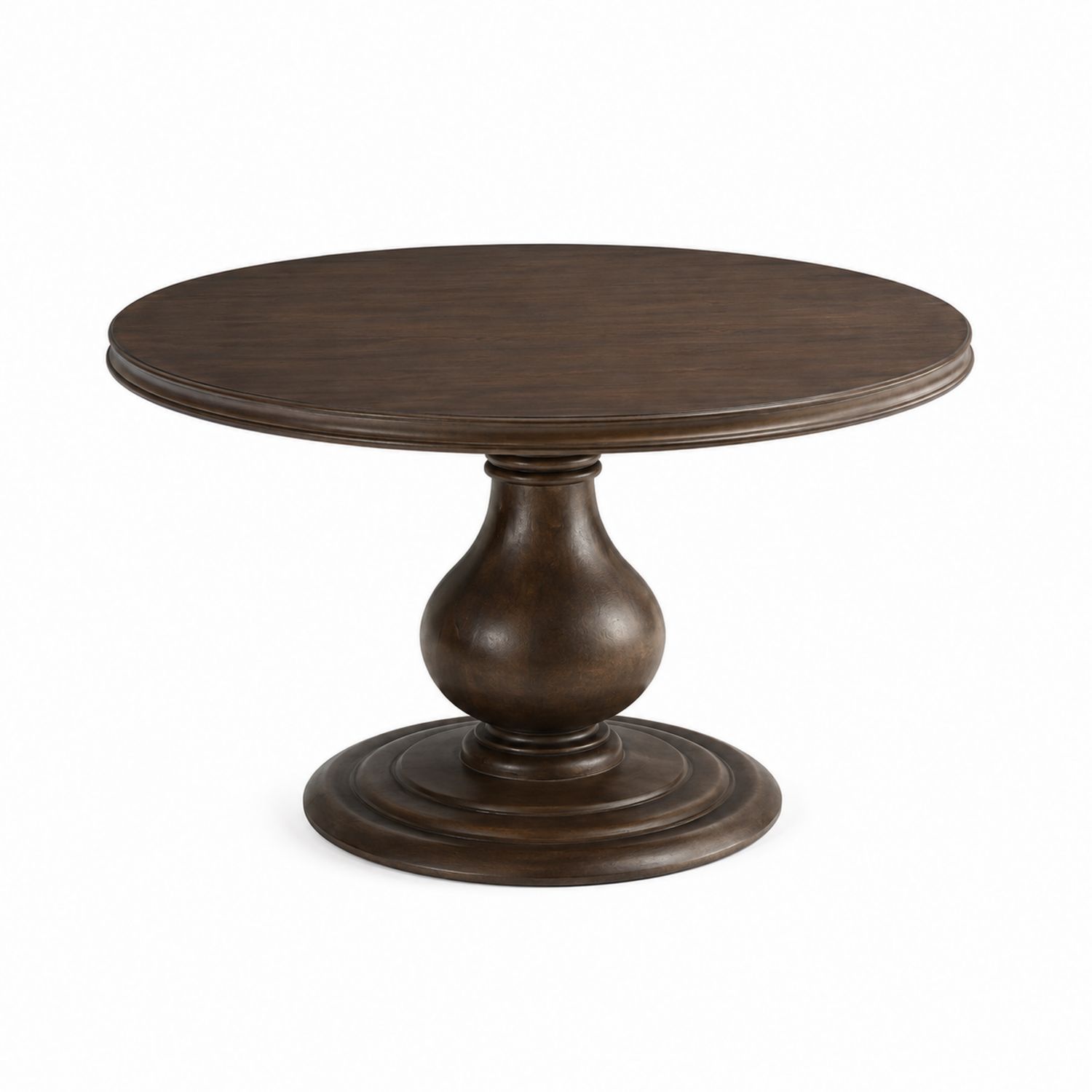 Mesa redonda de madera maciza Marrón 120 cm