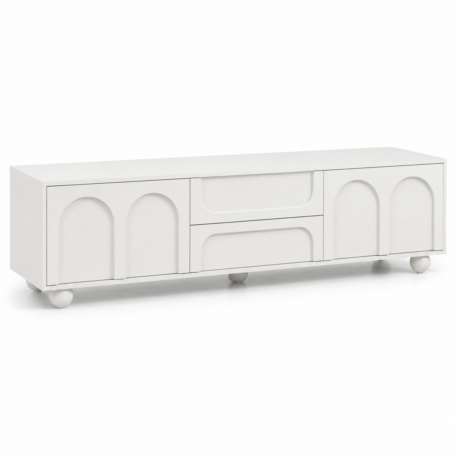 Mueble de TV de Madera MDF Blanco 180 cm