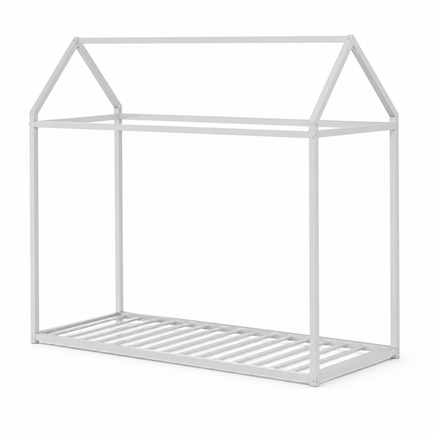Cama infantil de estructura metálica blanca 200x90 cm