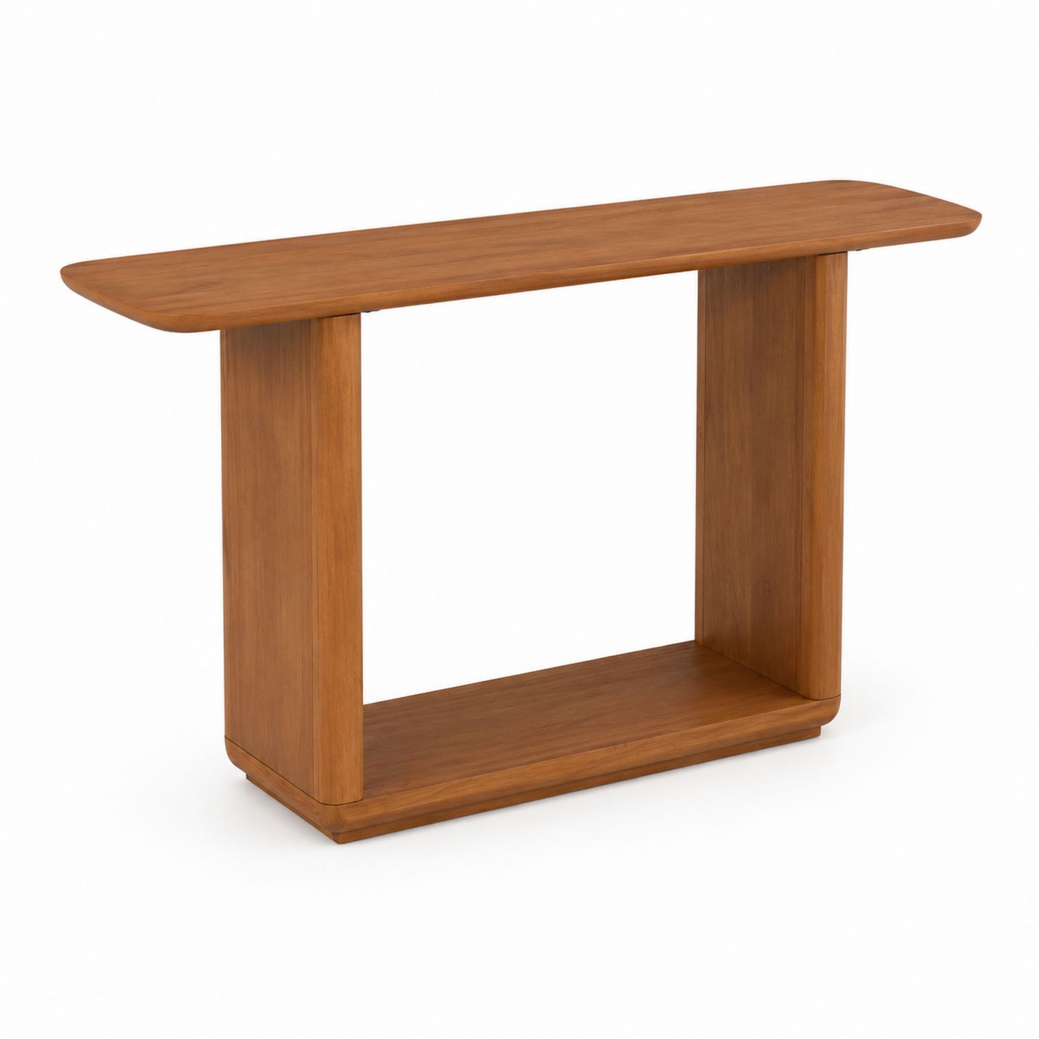 Consola de madera maciza de roble 120x30x75cm Marrón-Prestigelodgeeu