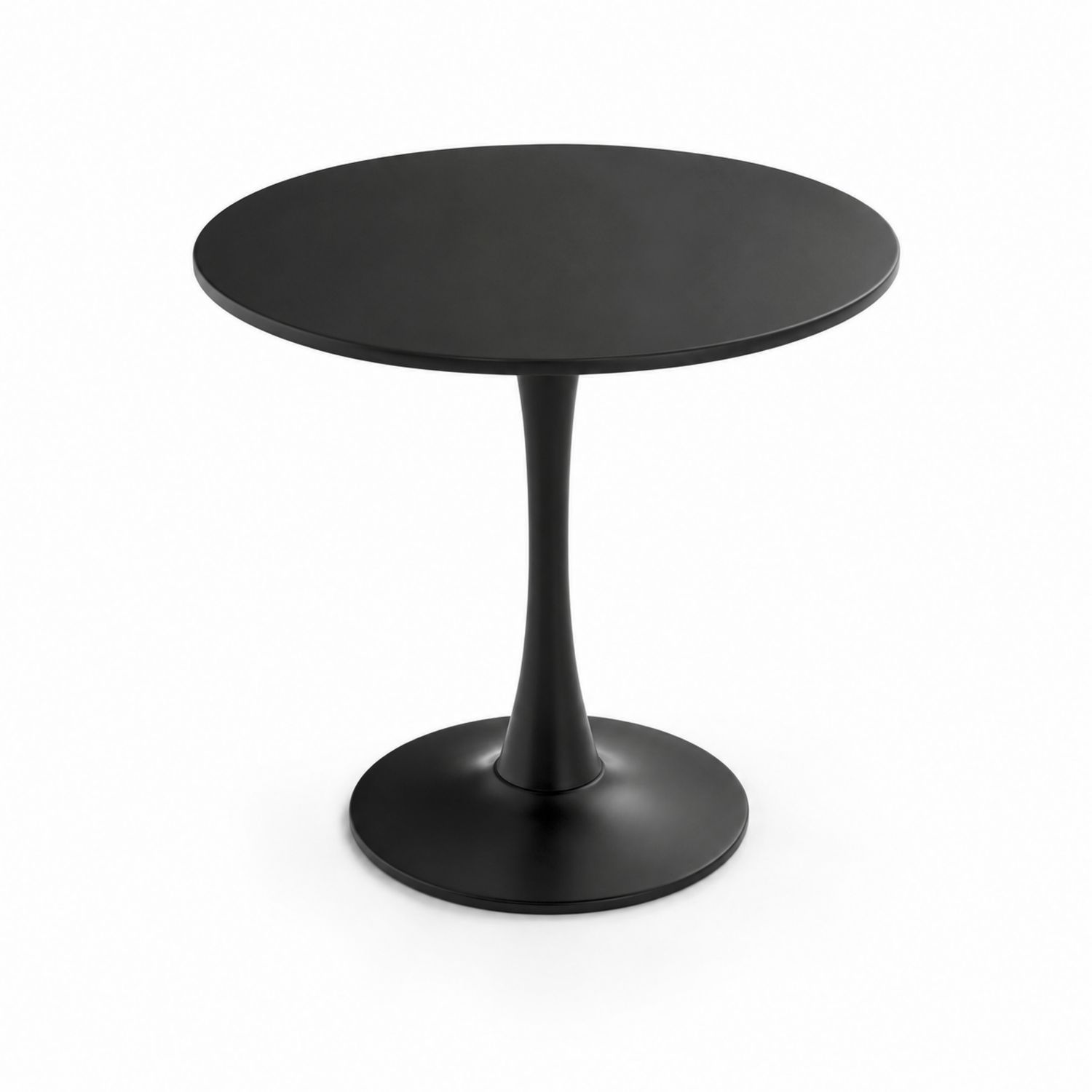 Mesa redonda de metal negro, diámetro 80 cm-Prestigelodgeeu