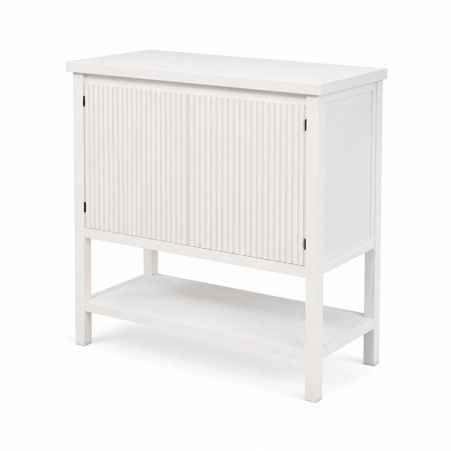 Consola de MDF Blanca con Puertas Correderas 100x30x80 cm-Prestigelodgeeu