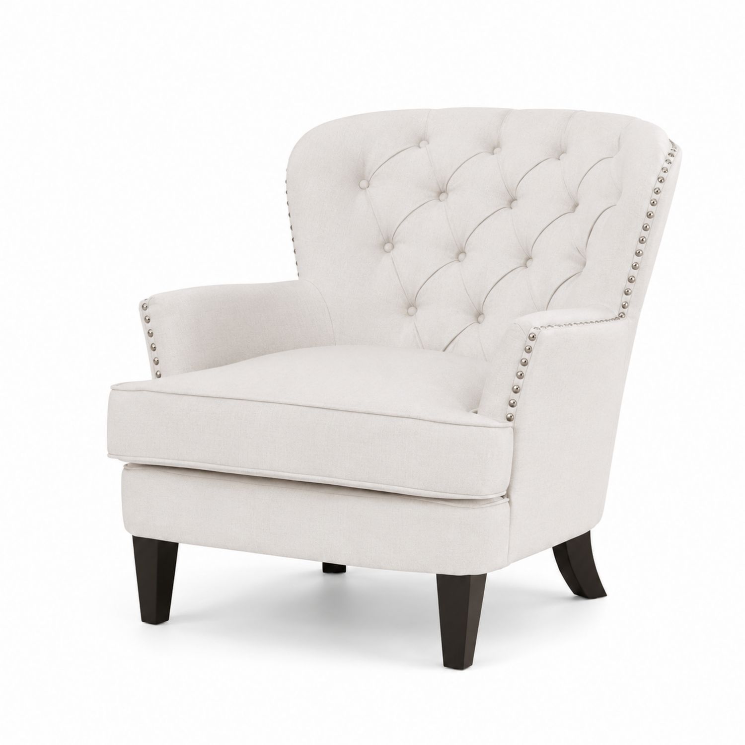 Sillón de tela con capitoné Beige 85x75x90 cm-Prestigelodgeeu