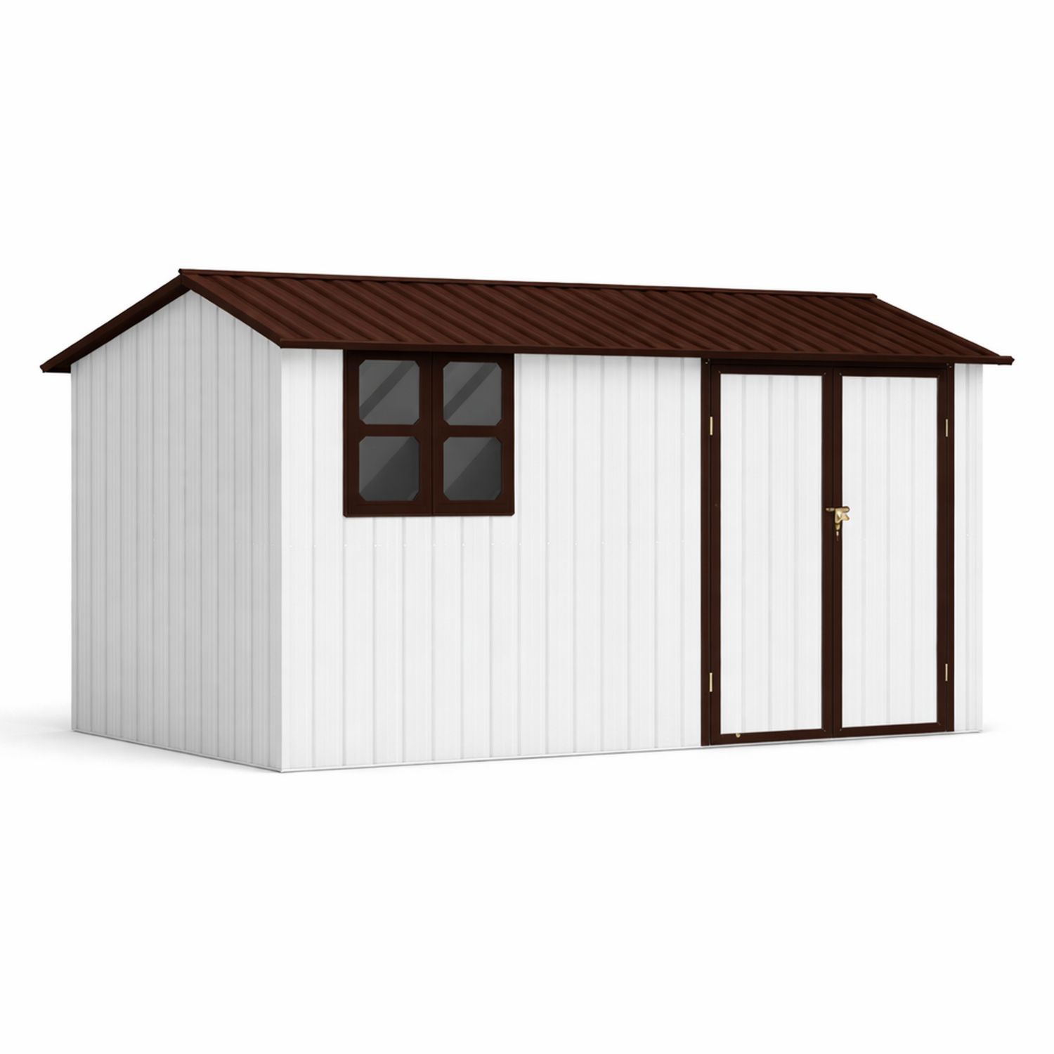 Cobertizo de jardín de acero con ventanas 340x382x185 cm-Prestigelodgeeu