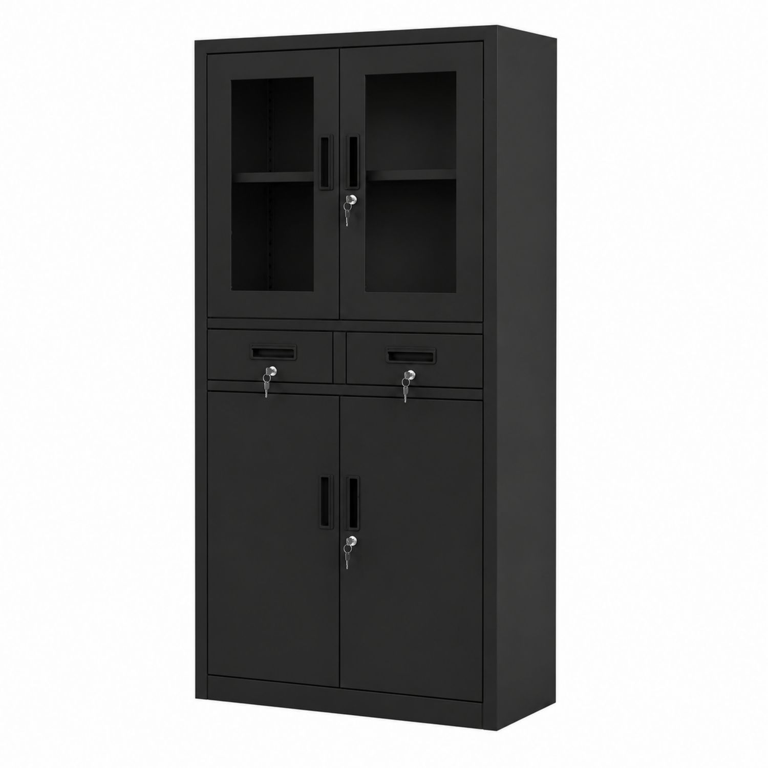 Armario de metal negro con cerradura 180x90x40 cm-Prestigelodgeeu