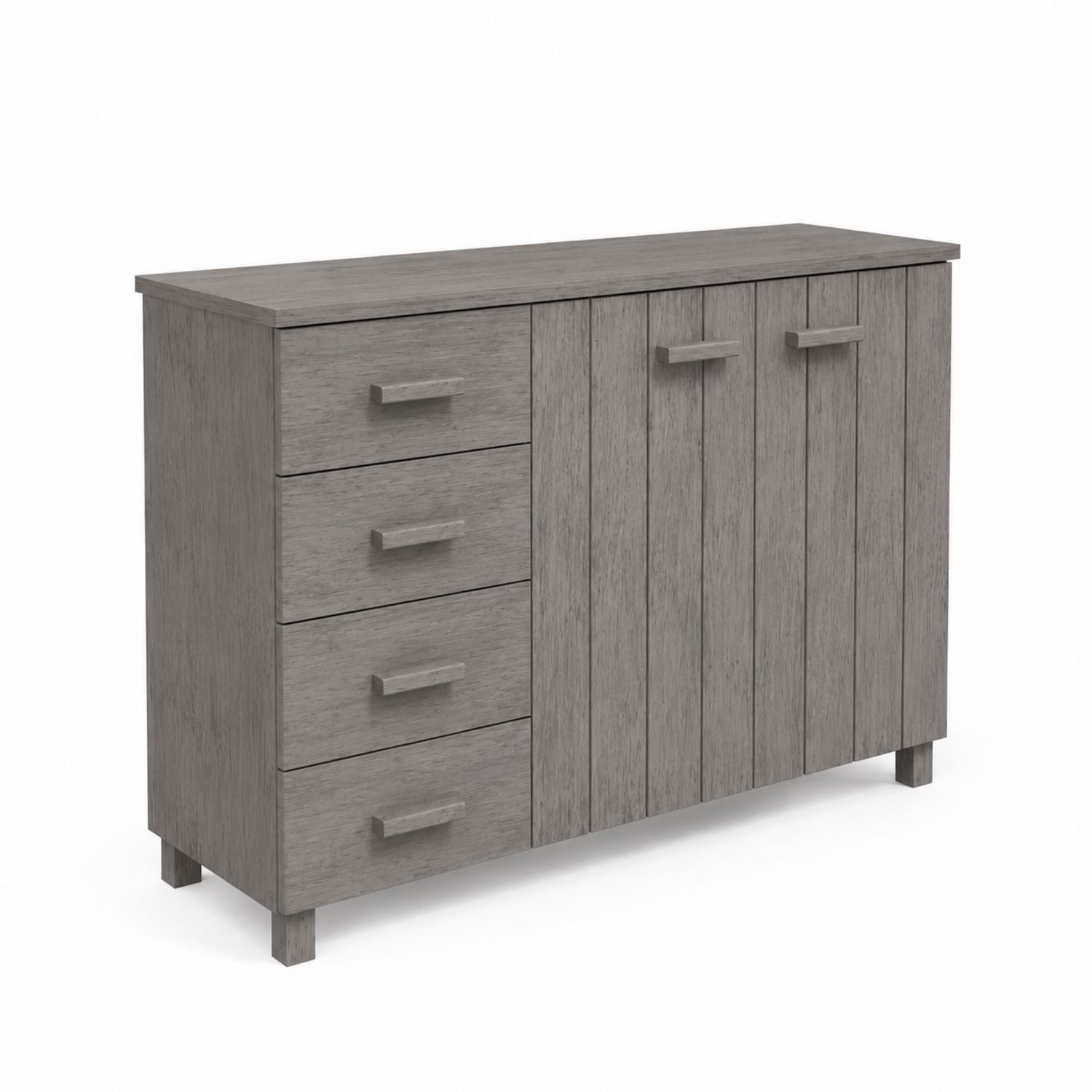 Aparador de Madera Contrachapada con Cajones y Puertas en Gris-Prestigelodgeeu