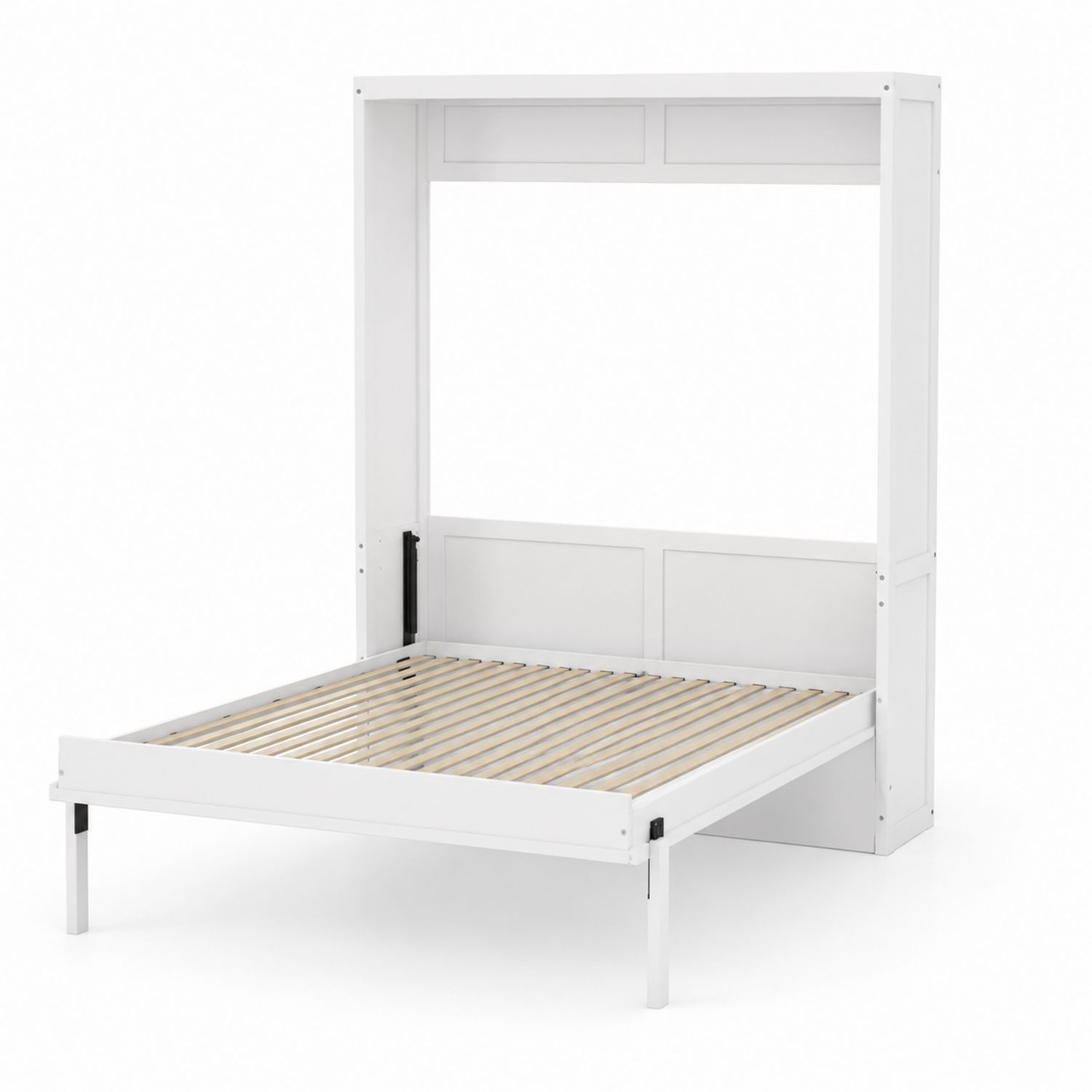 Cama abatible vertical de MDF blanca 200x160 cm-Prestigelodgeeu
