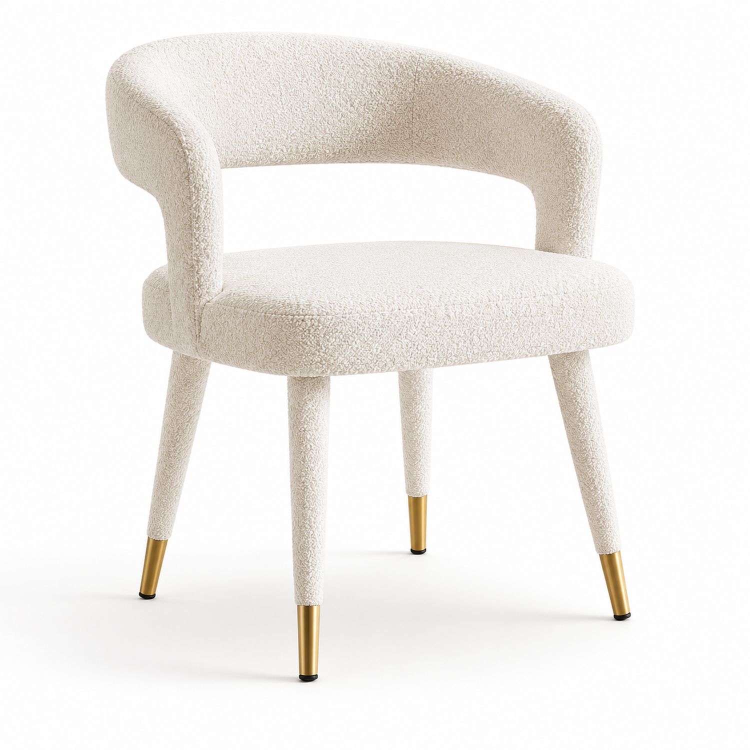 Silla de comedor de tela de poliéster con patas metálicas doradas-Prestigelodgeeu