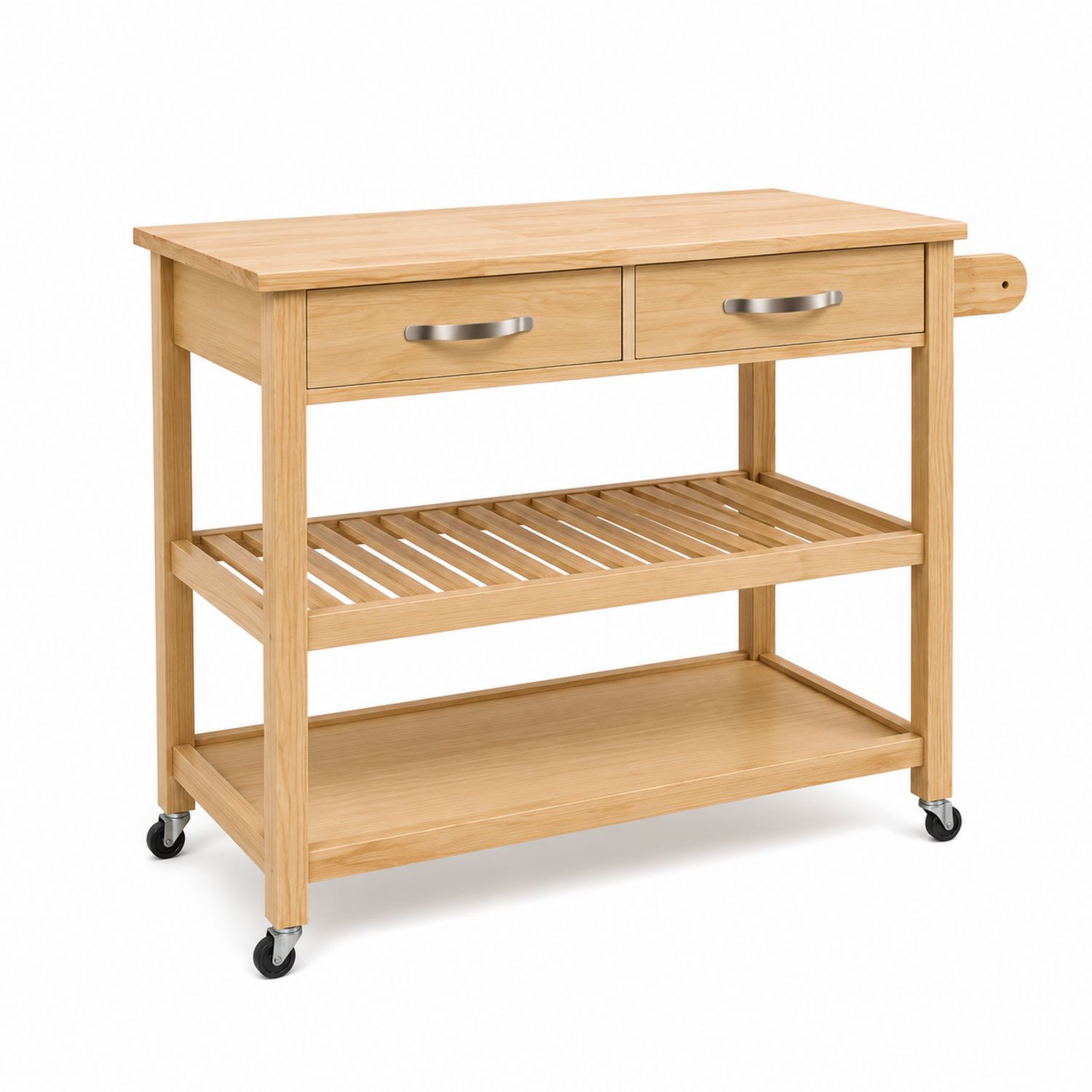 Carro de cocina de madera con ruedas y estantes-Prestigelodgeeu