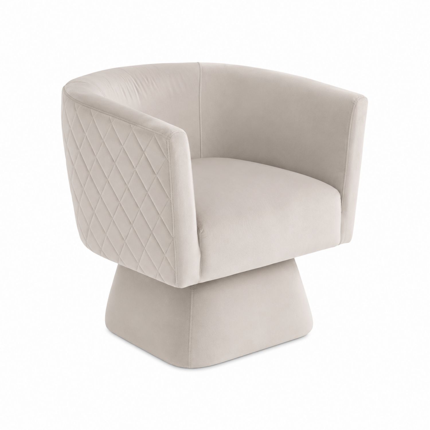 Silla Giratoria de Terciopelo Beige 70x70x80 cm-Prestigelodgeeu