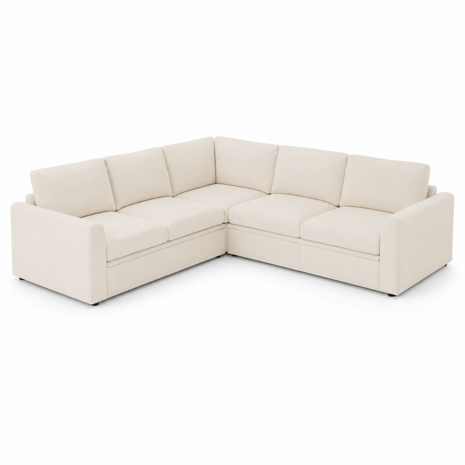 Sofá Esquinero en L de Madera y Poliéster Beige-Prestigelodgeeu