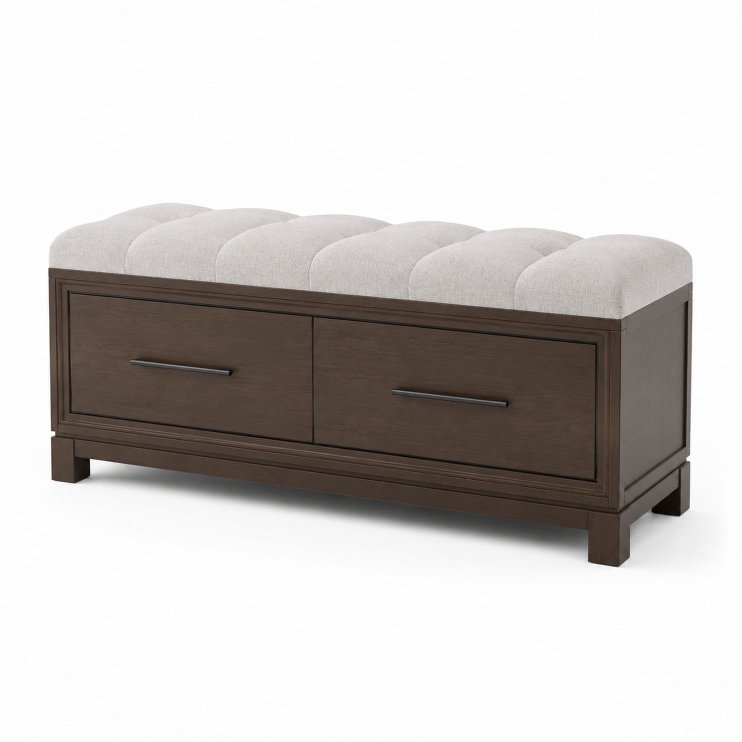 Banco de madera con cojín de lino gris-Prestigelodgeeu