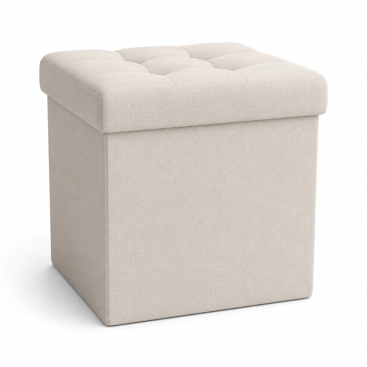 Puf cuadrado con almacenaje color beige-norvialiving