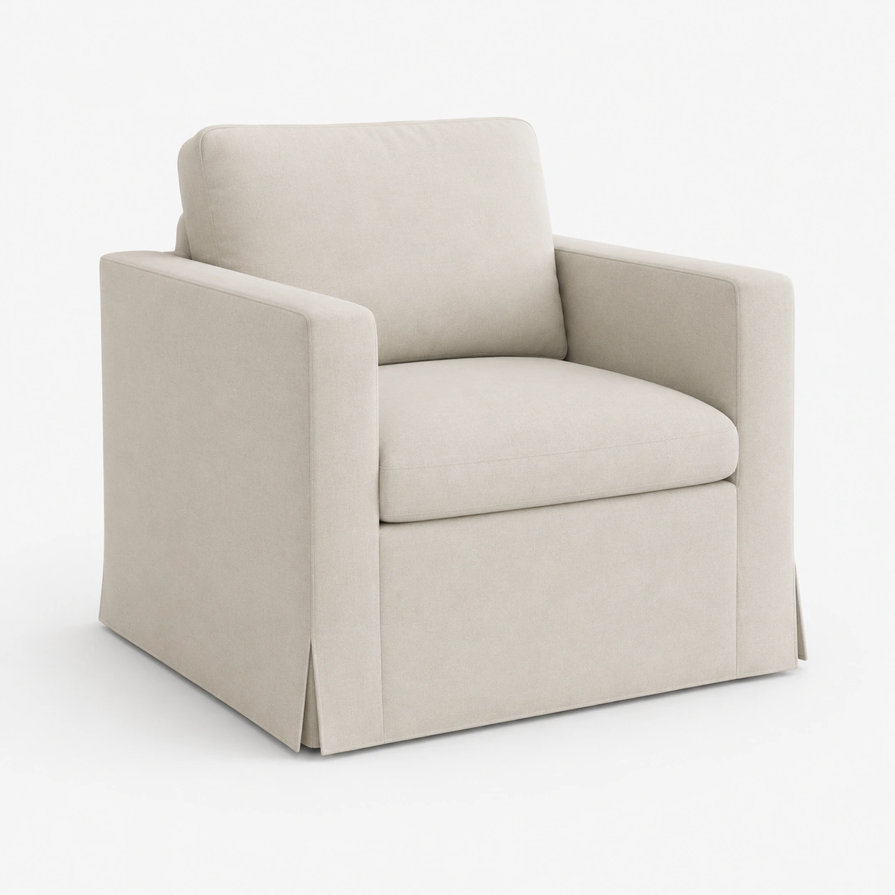 sofa individual de tela blanco hueso-norvialiving