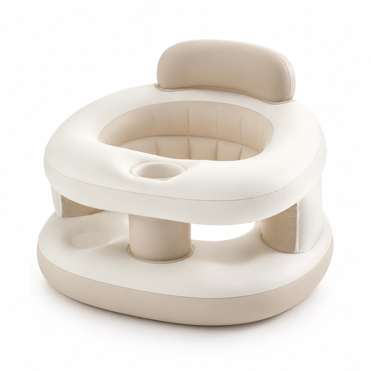 Asiento infantil de aprendizaje beige en forma de aro-norvialiving