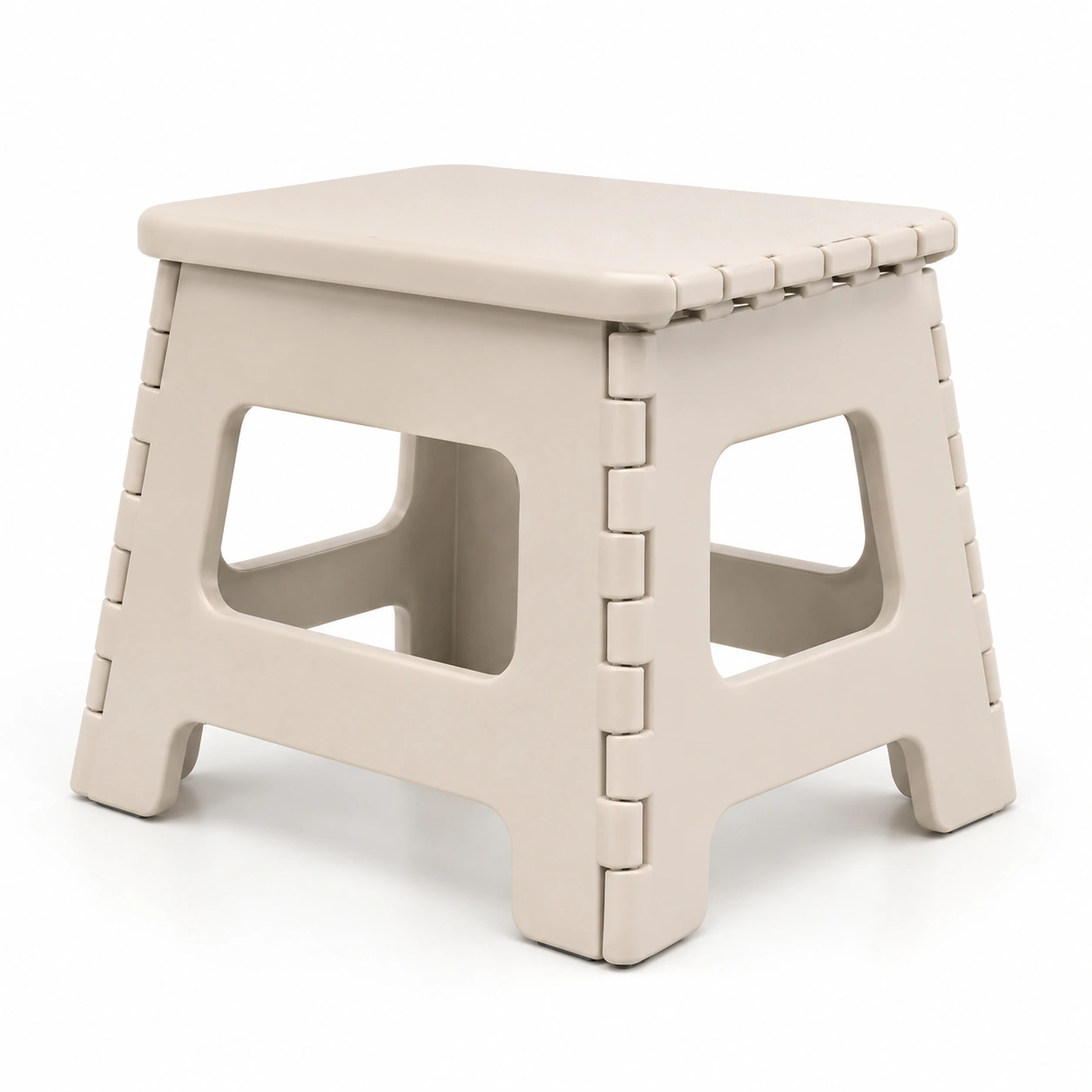 Taburete plegable de plastico color beige-norvialiving
