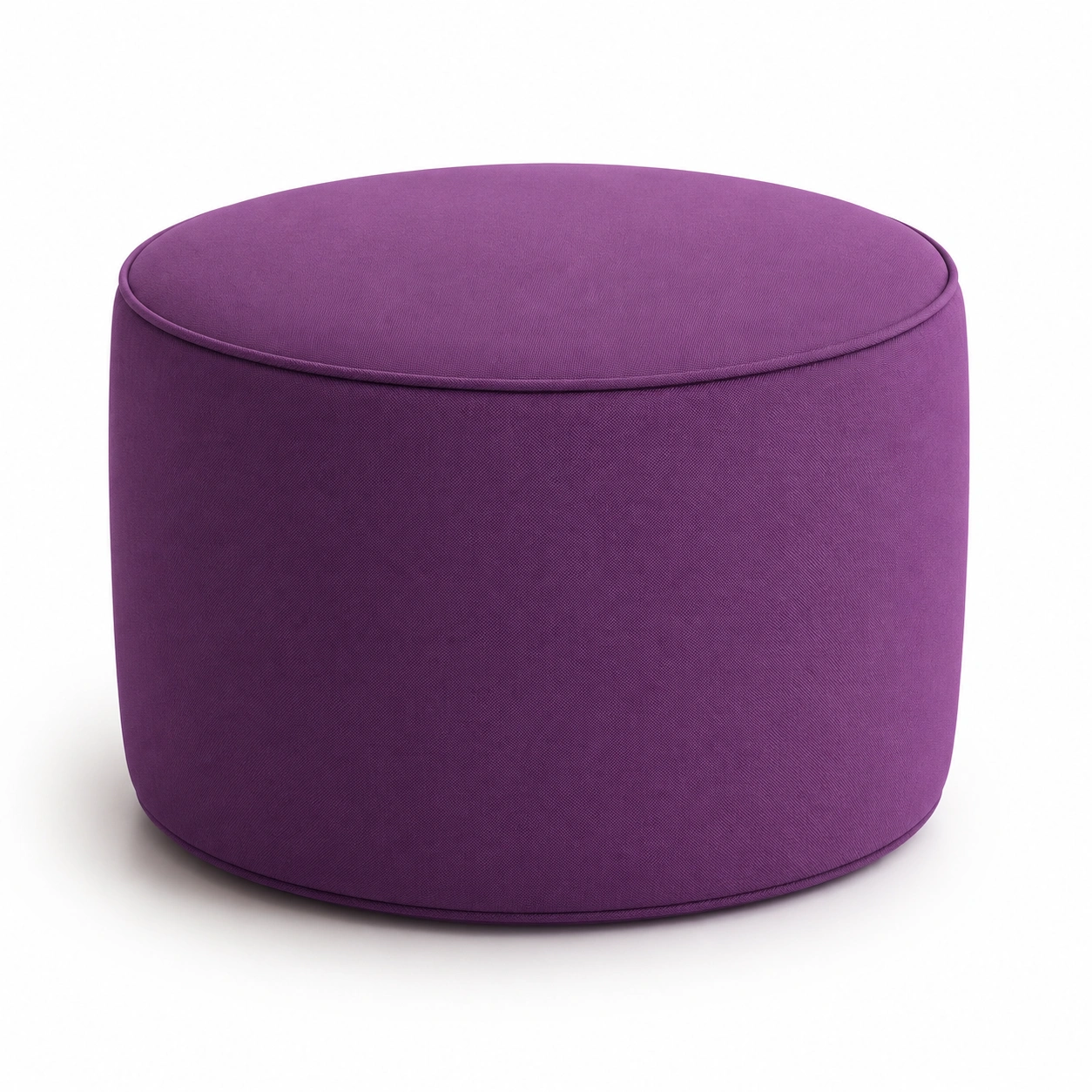 Puff redondo de tela morada-arvikahome