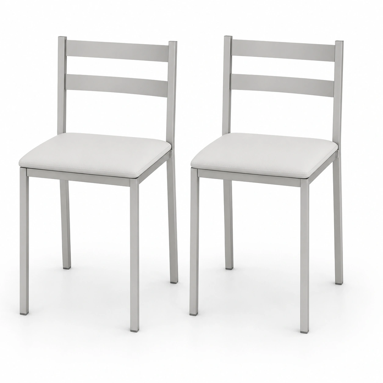 Juego de 2 sillas de comedor plateadas-arvikahome