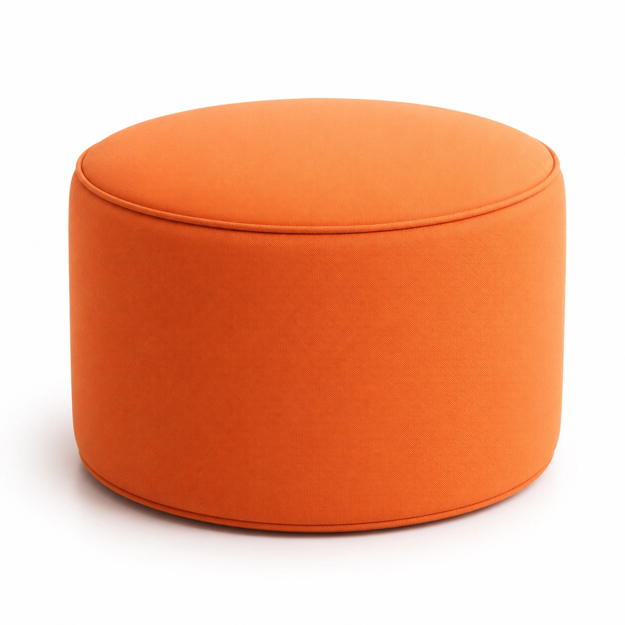 Puff redondo de tela color naranja-arvikahome