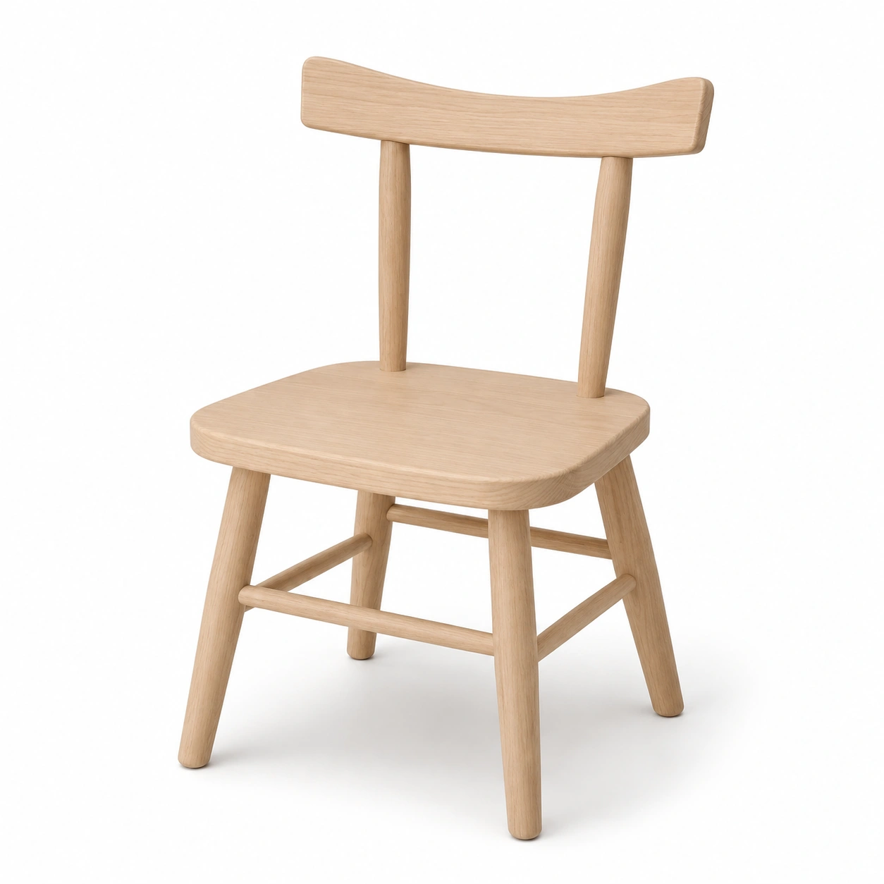 Silla infantil con respaldo de madera natural-arvikahome