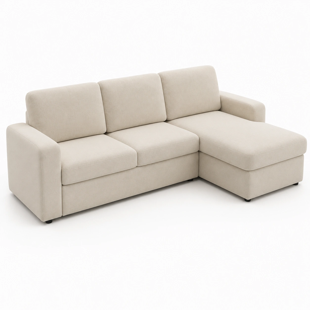 Sofa esquinero con chaise longue color marfil-arvikahome
