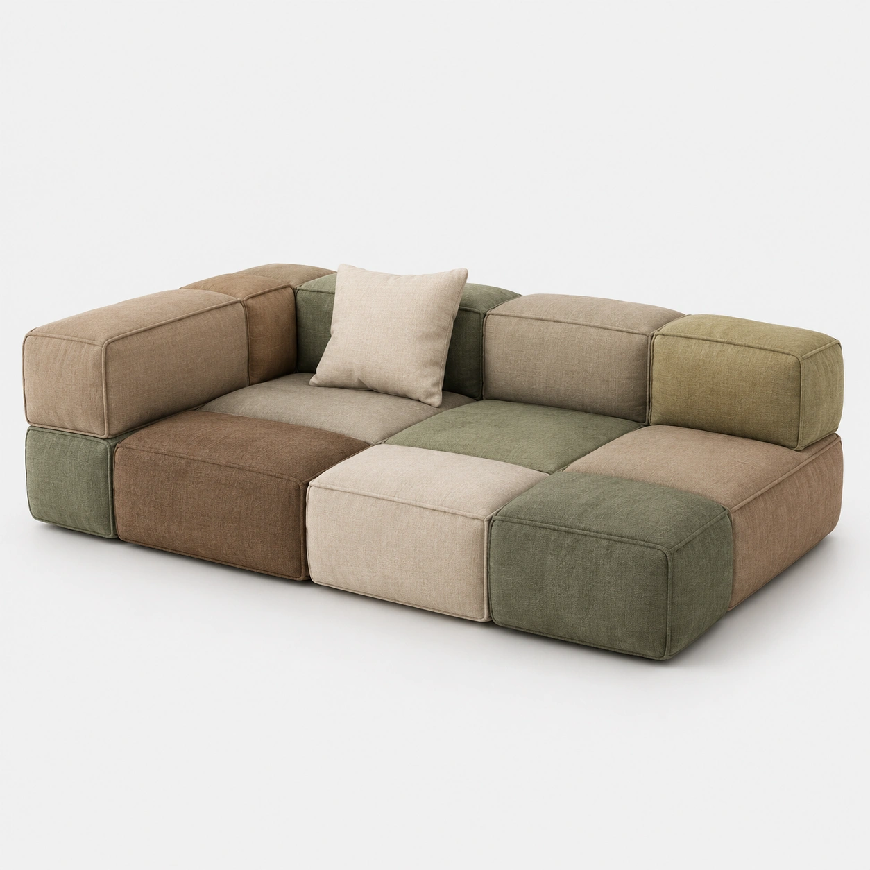Sofa modular combinado en dos tonos-arvikahome