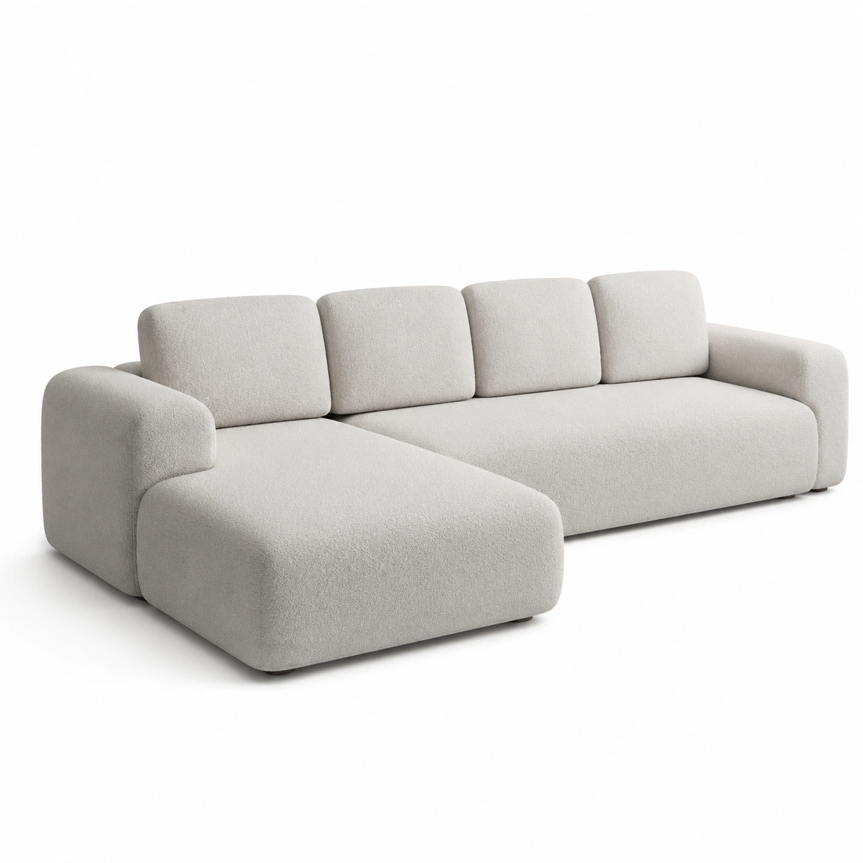 Sofa chaise longue tapizado color marfil-arvikahome