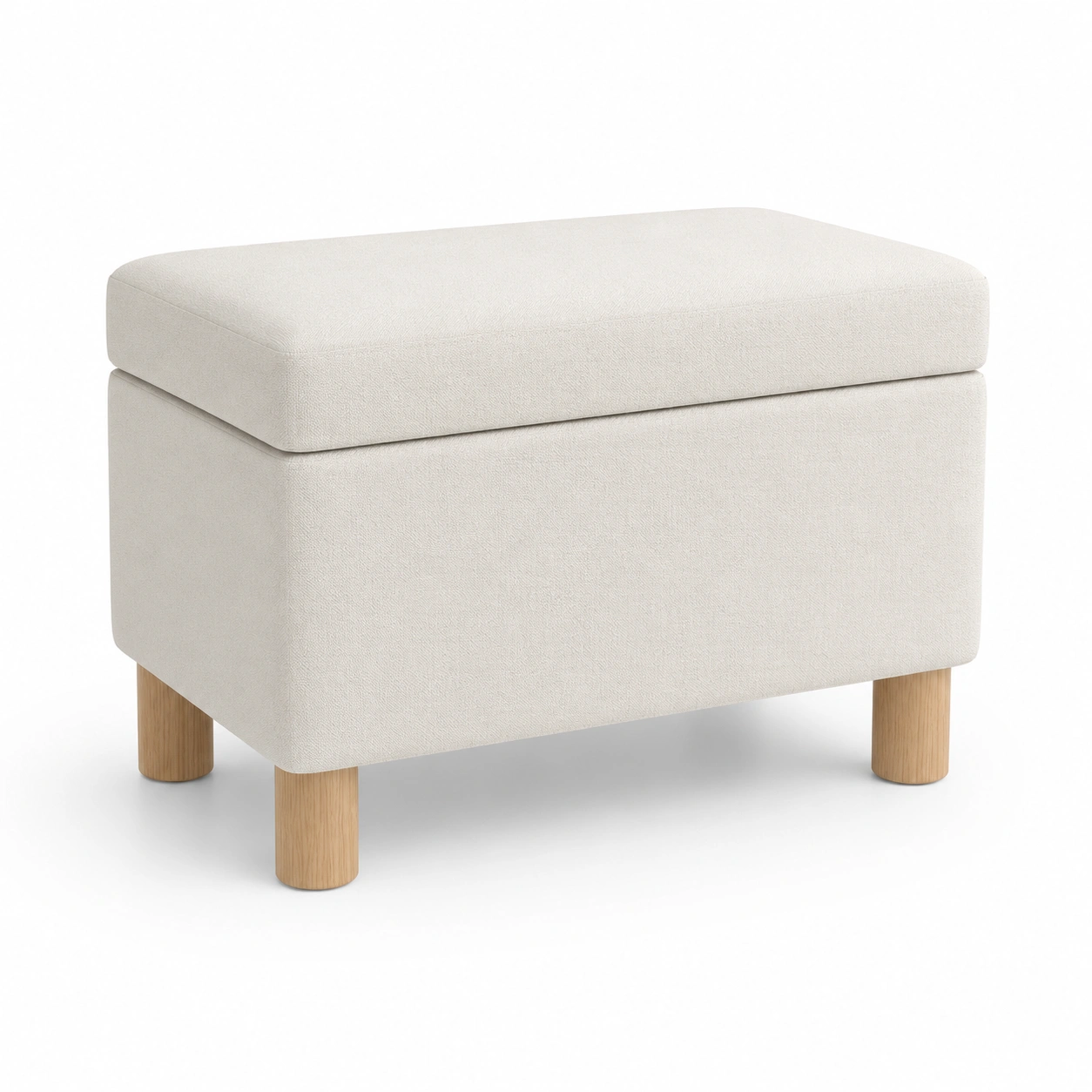 Puf cuadrado color marfil con almacenamiento-arvikahome