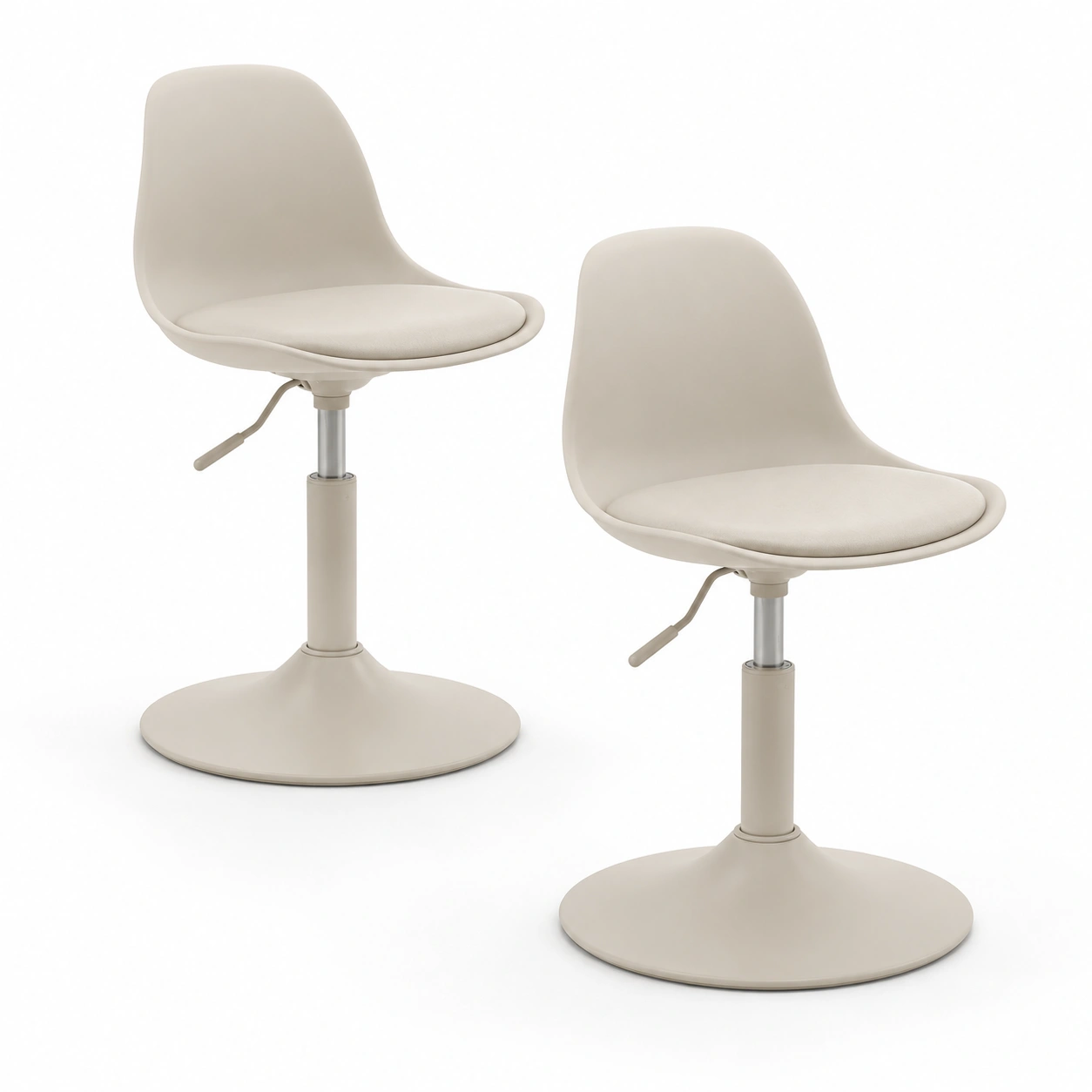 Juego de 2 taburetes de bar regulables color marfil-arvikahome
