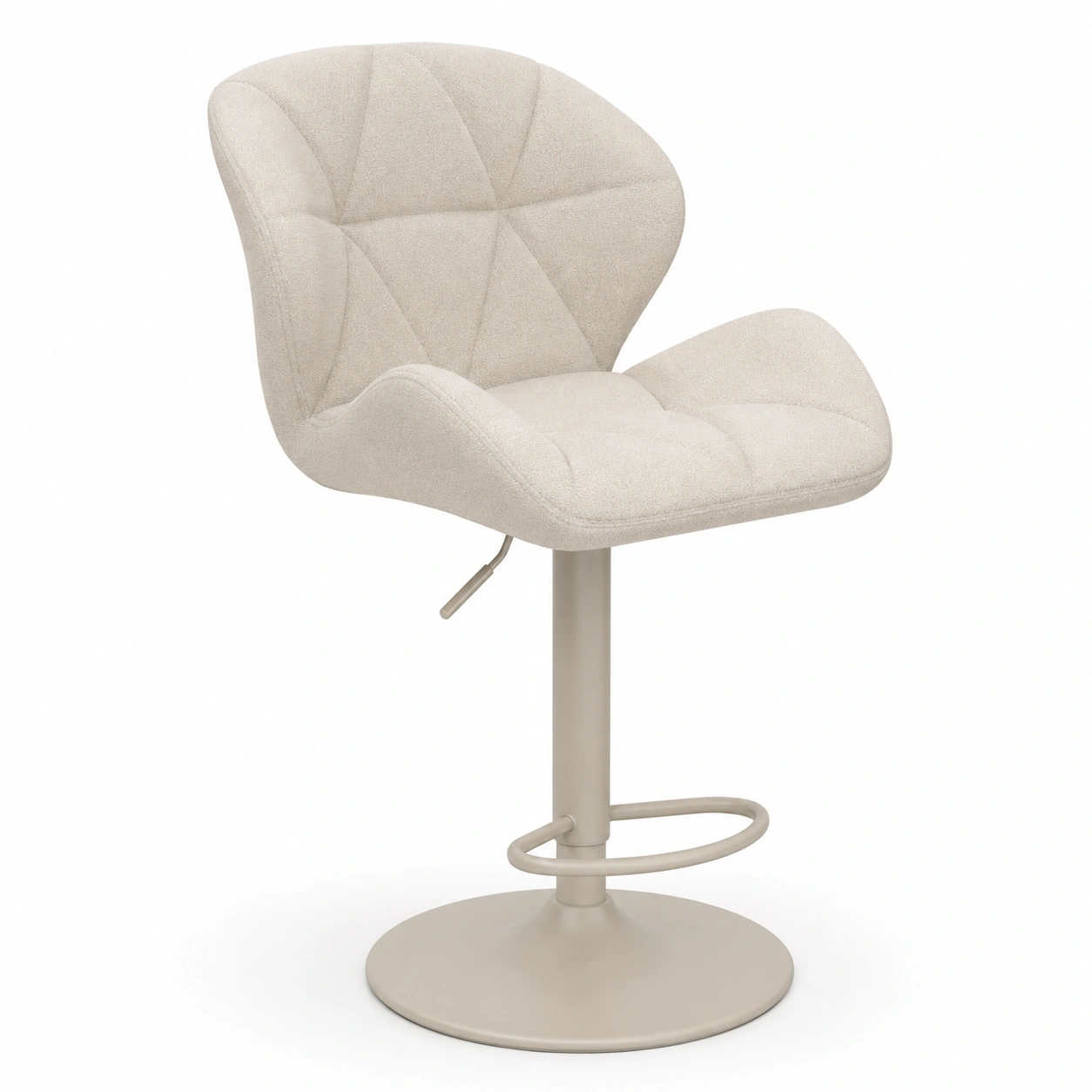 Taburete de bar giratorio tapizado color beige-arvikahome