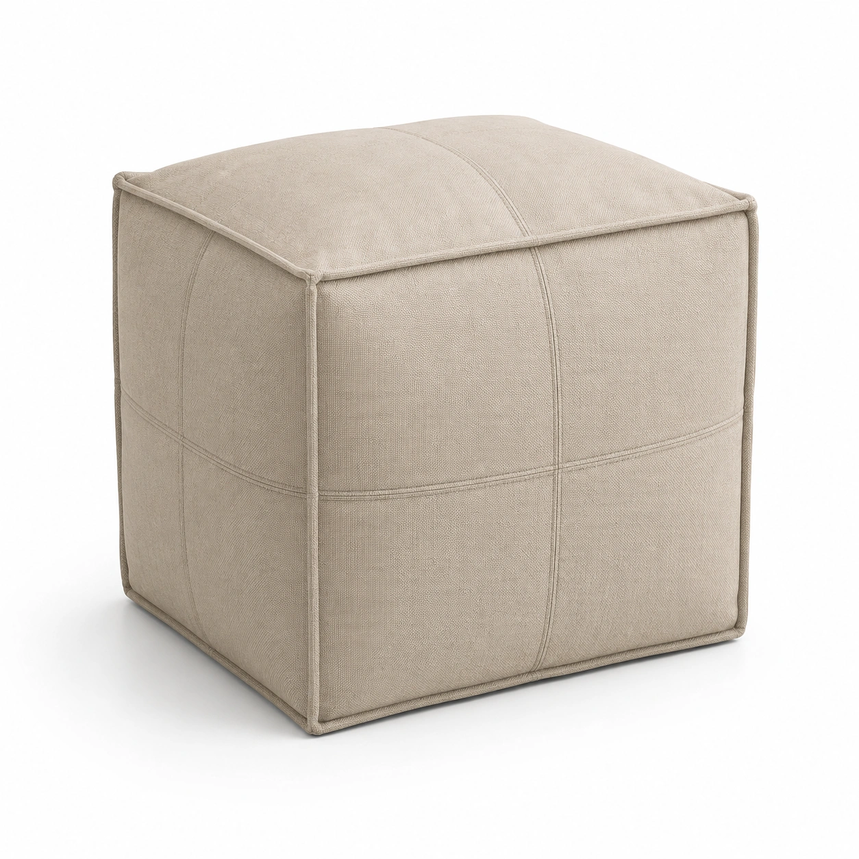 Puf cuadrado tapizado beige-arvikahome