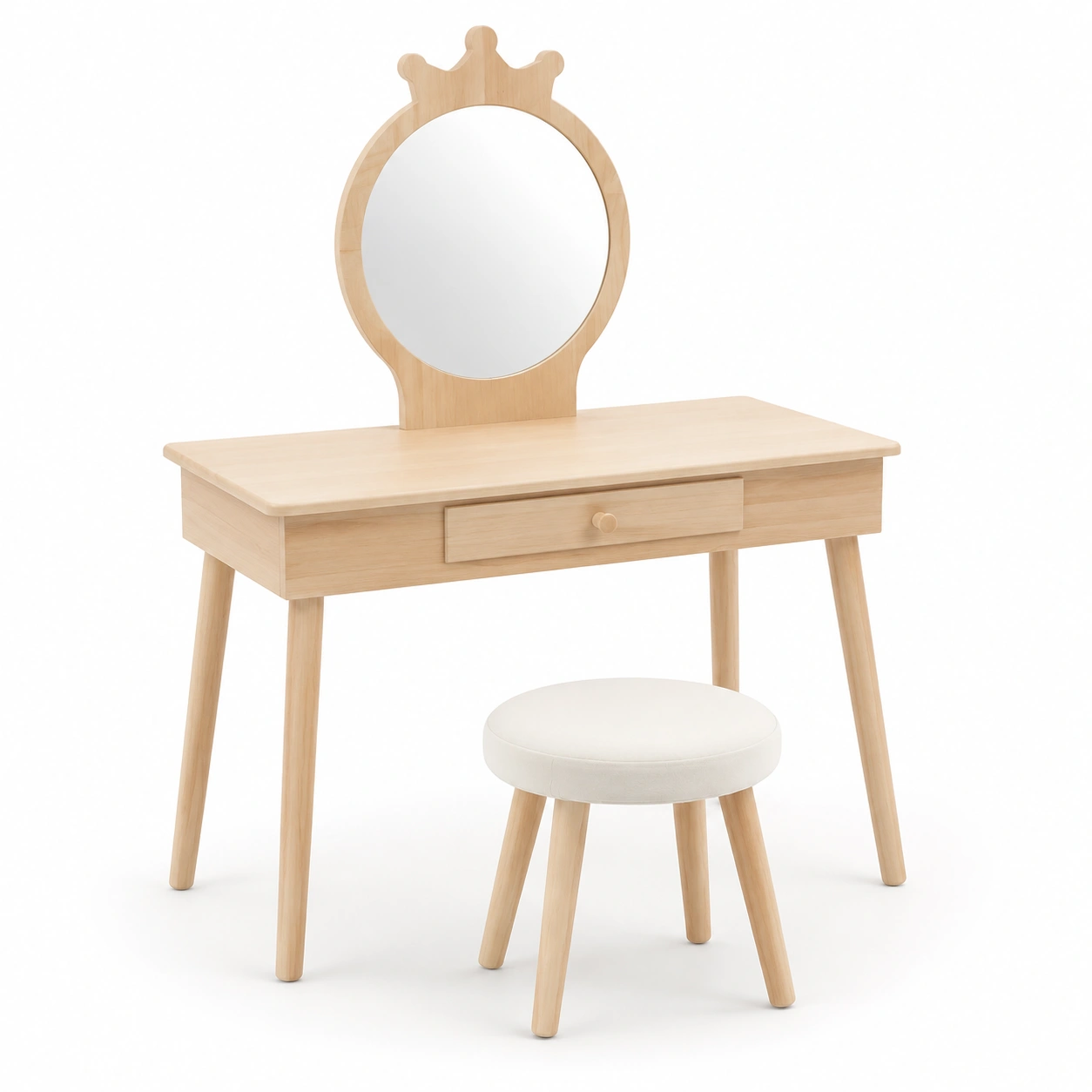 Tocador infantil con corona color madera natural-arvikahome