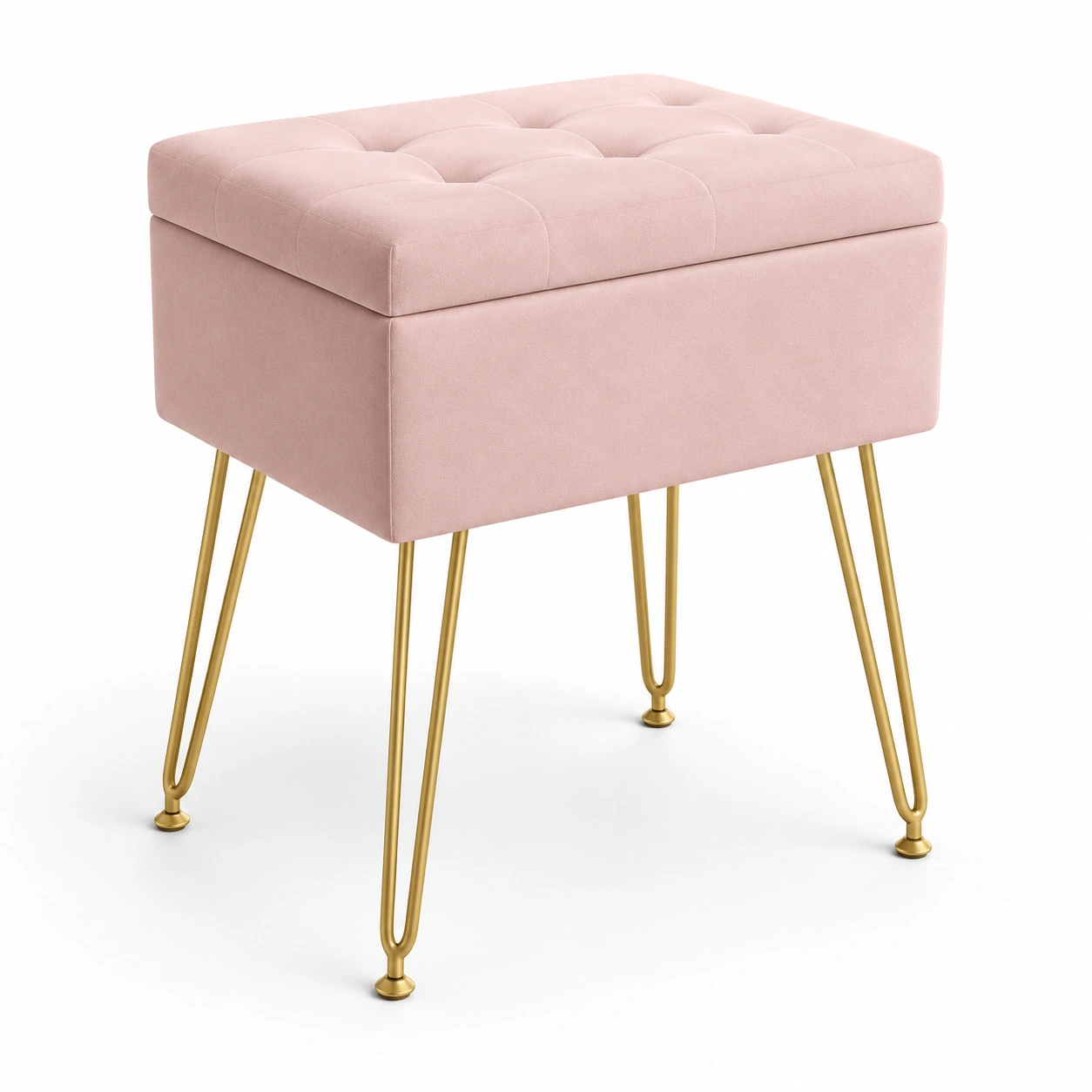 Puf con patas y almacenaje rosa-arvikahome