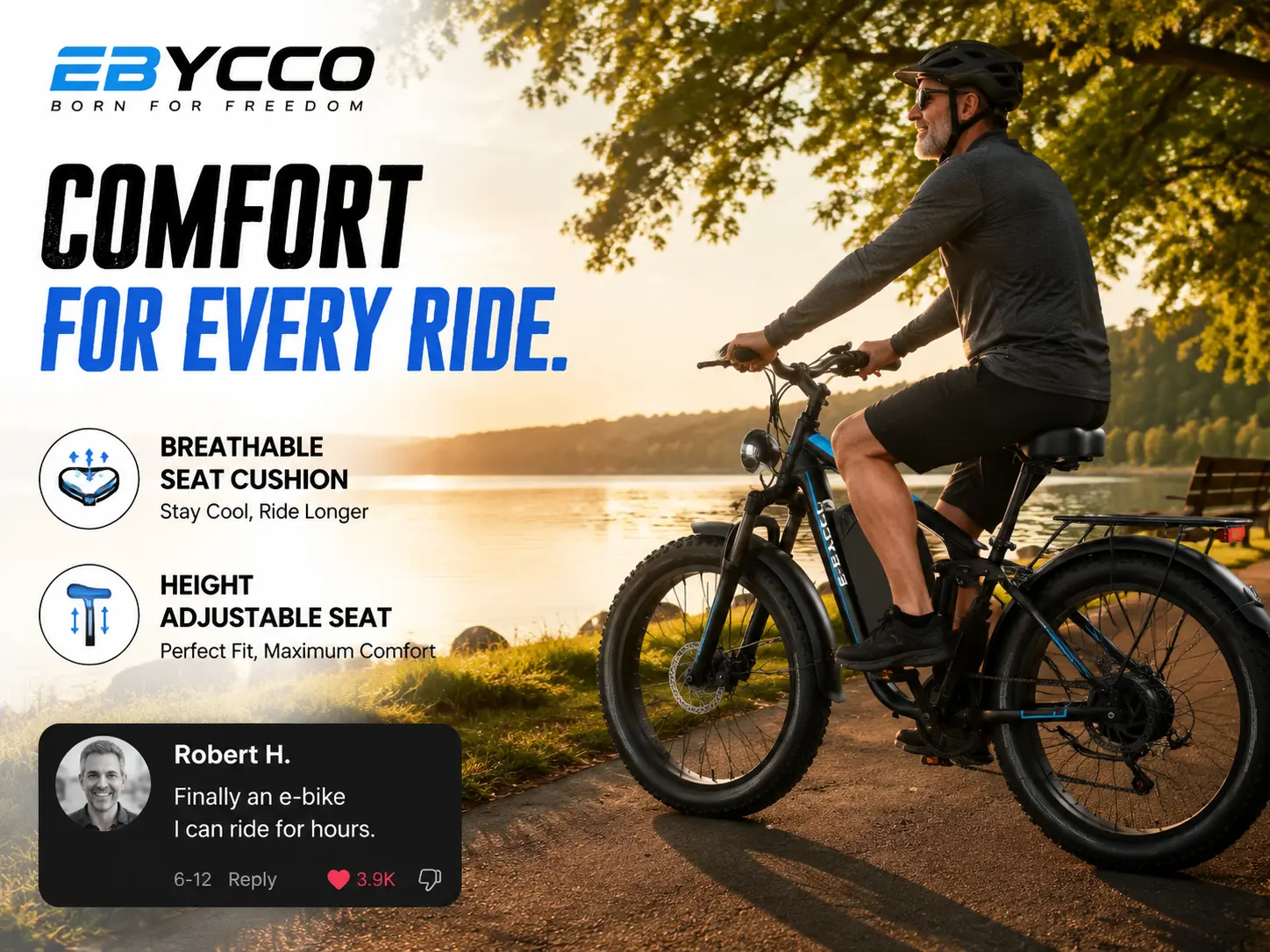 EBycco EB7PRO Peak 6000W  Dual  Motor Ebike for Adults Electric Tire Bike 52V 32AH, Max 40-45 MPH, 100 Miles Long Range, Hydraulic Disc Brake, 24"/26" Fat  Offroad Hunting E-Bike, Full Suspension Electric Bicycle,father'sdaygifts,campingessentials,camping