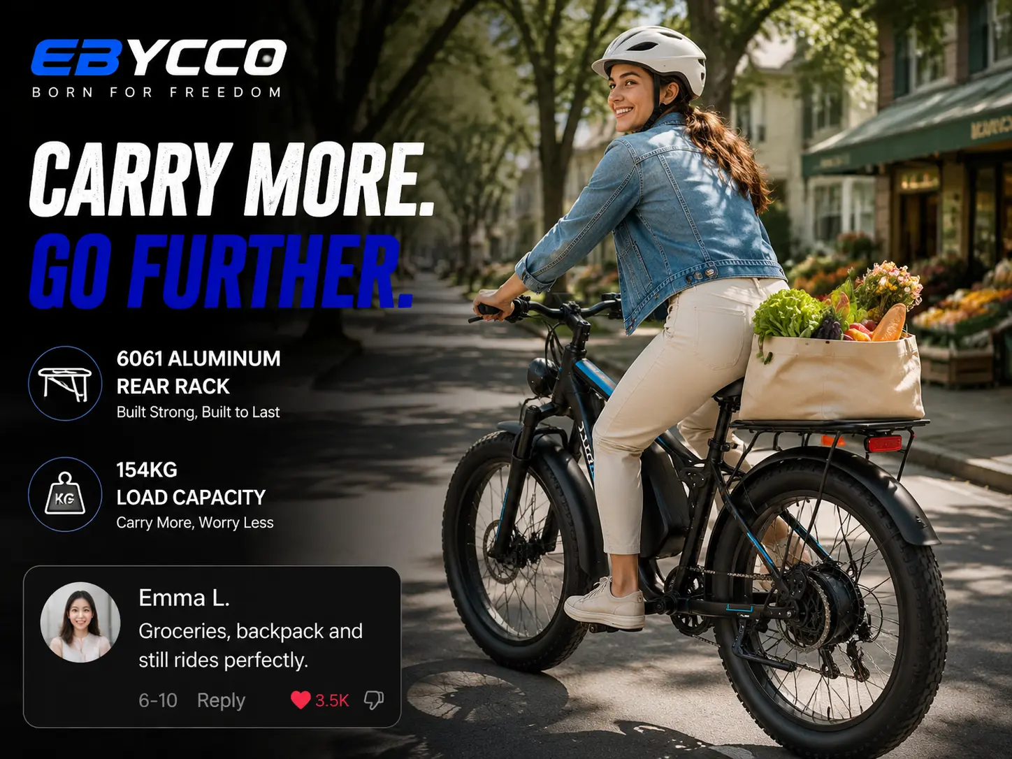 EBycco EB7PRO Peak 6000W  Dual  Motor Ebike for Adults Electric Tire Bike 52V 32AH, Max 40-45 MPH, 100 Miles Long Range, Hydraulic Disc Brake, 24"/26" Fat  Offroad Hunting E-Bike, Full Suspension Electric Bicycle,father'sdaygifts,campingessentials,camping