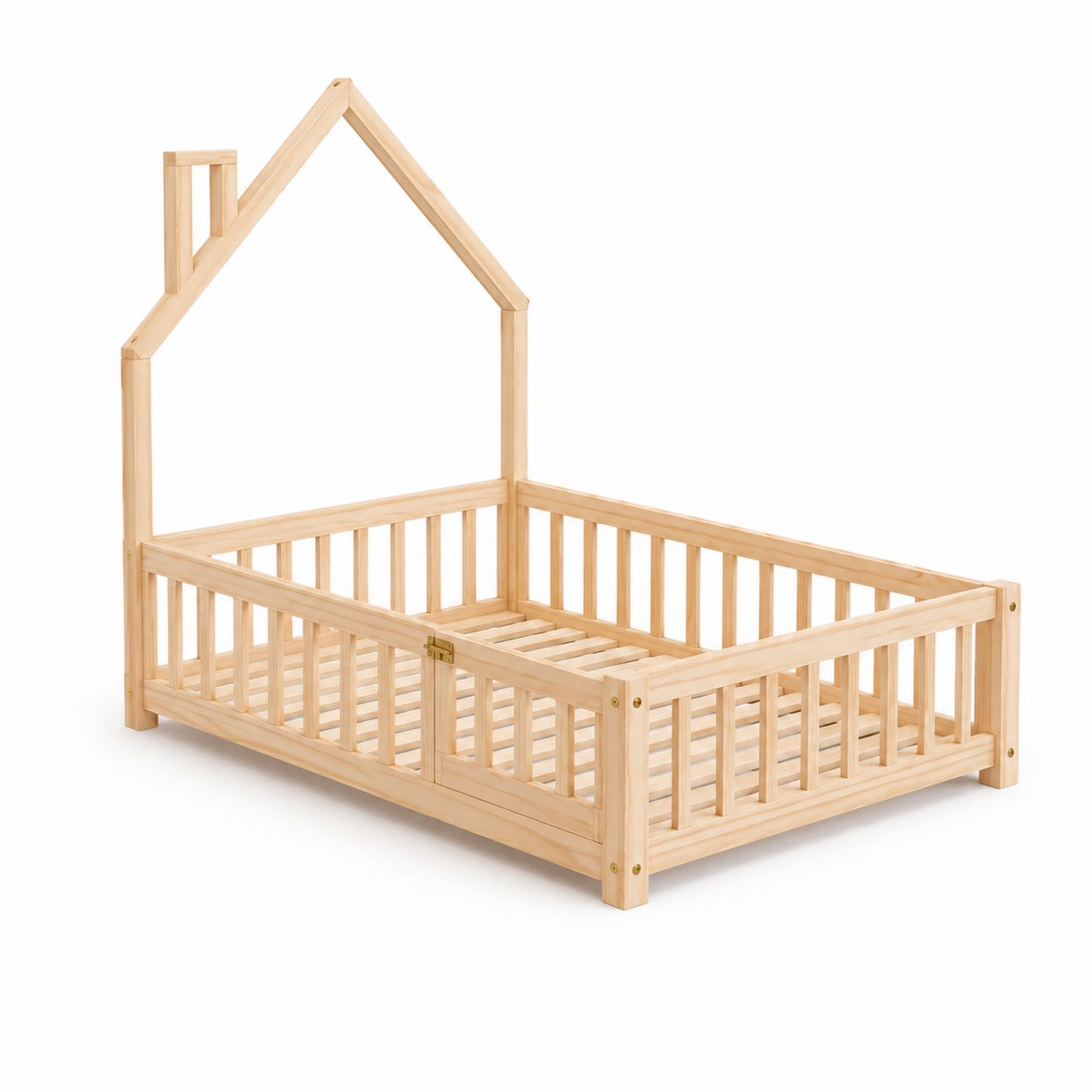 Letto per bambini in legno a forma di casetta 160x80 cm