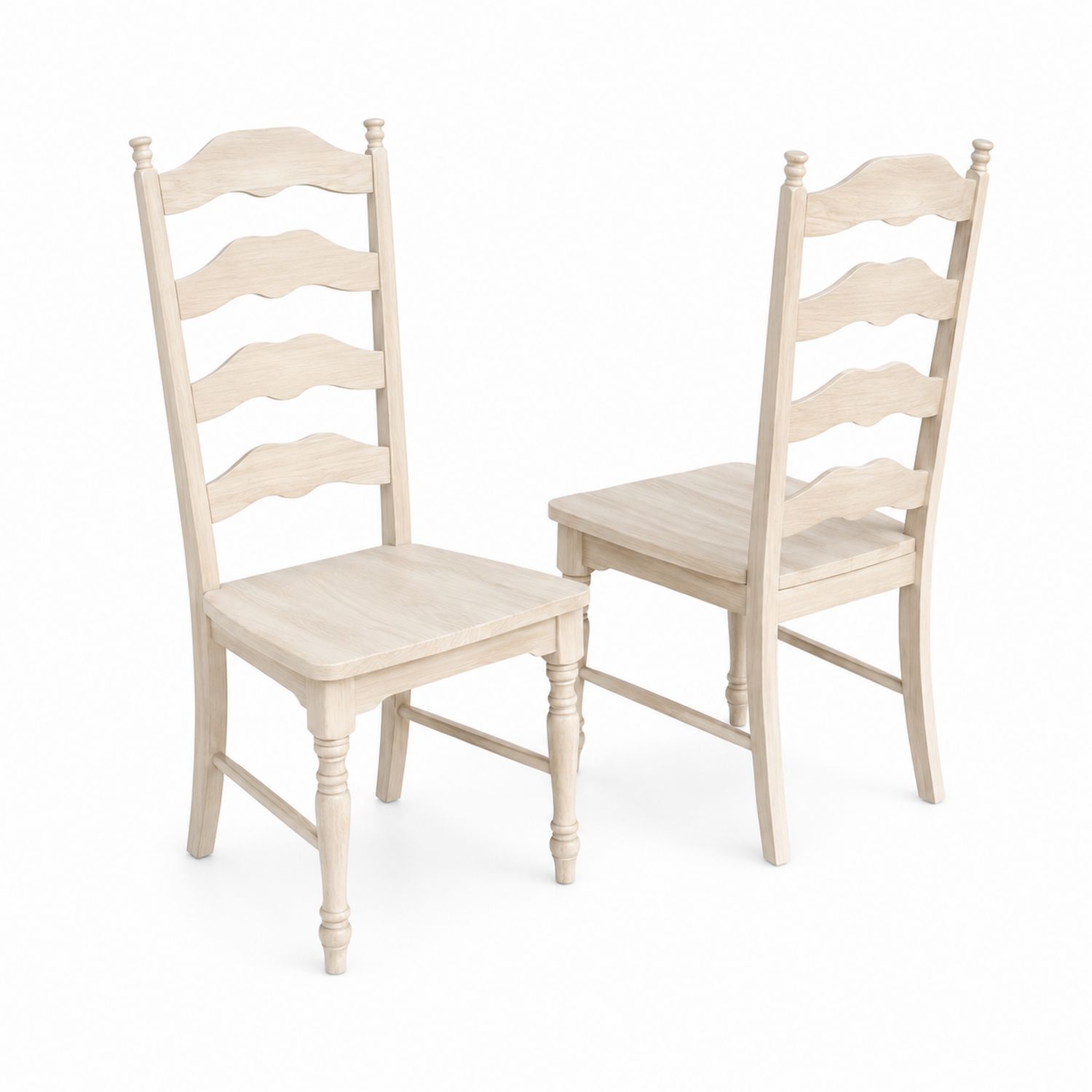 Set di 2 Sedie da Pranzo in Legno Beige