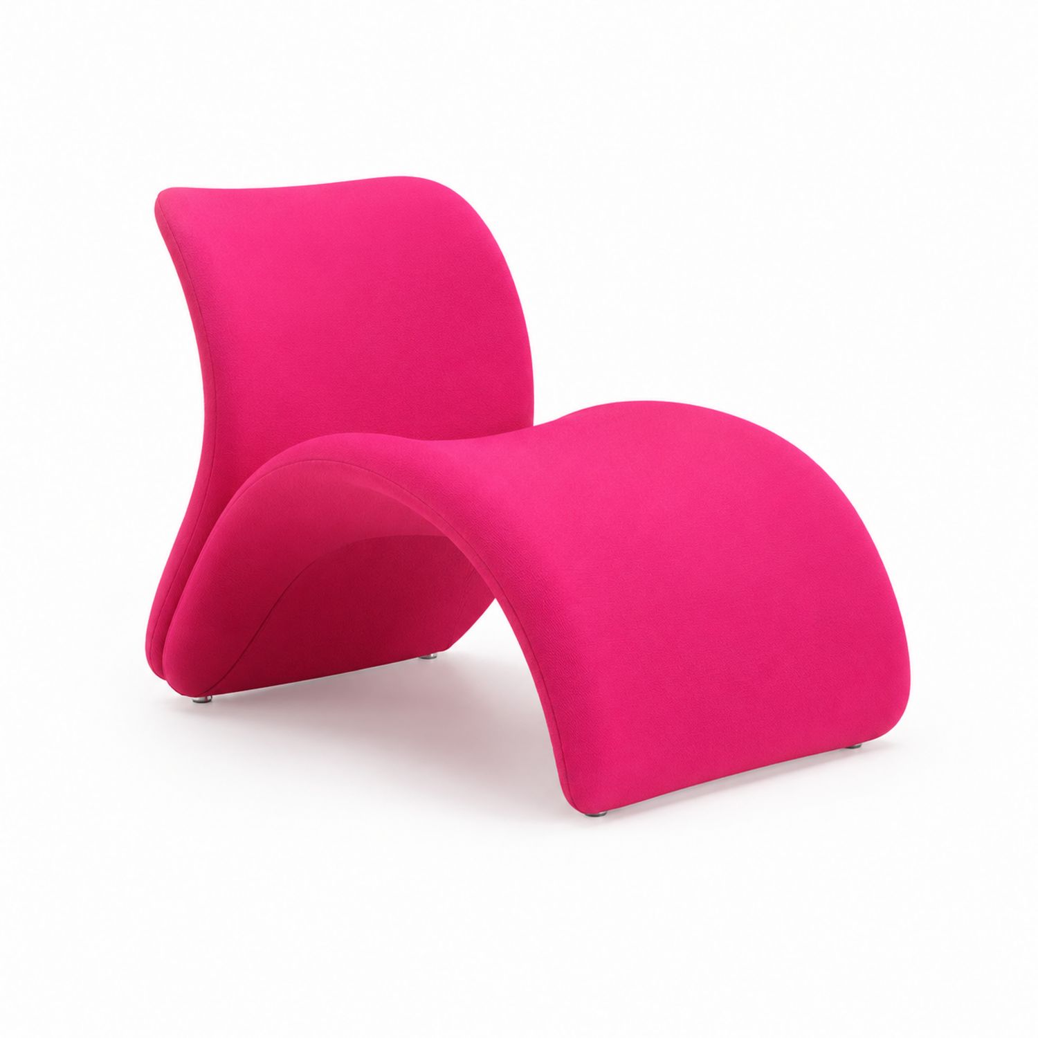 Sedia ondulata in tessuto poliestere rosa 100x70x85 cm
