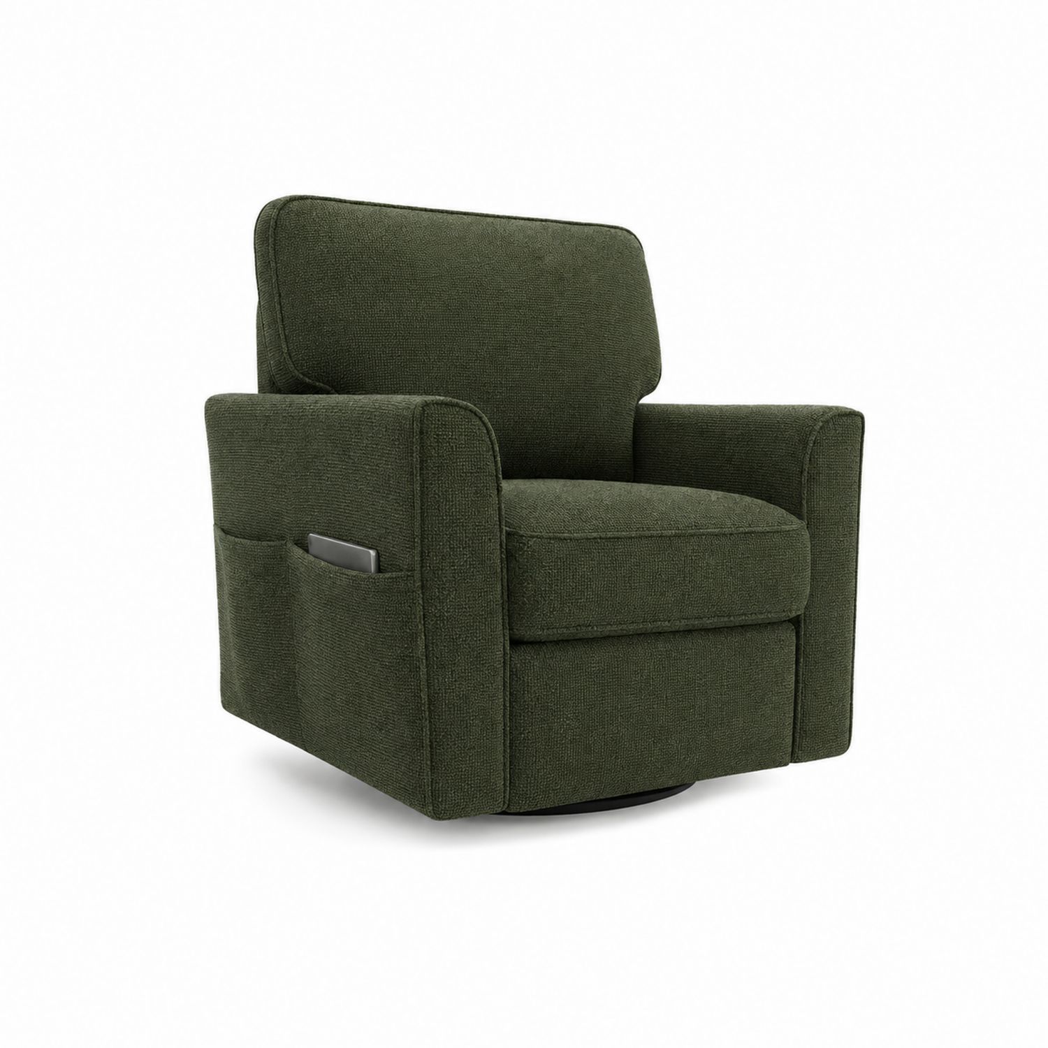 Sillón giratorio de tela verde oscuro 85x75x90 cm-Valtrivaria