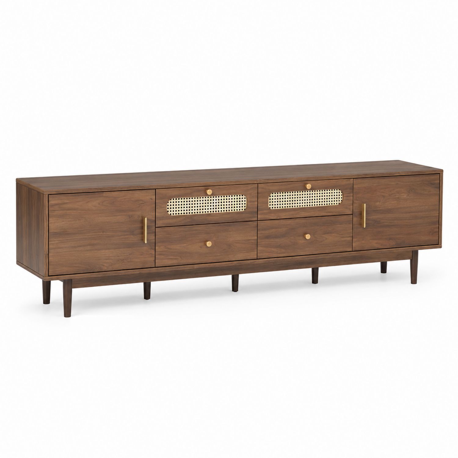 Mueble de TV de Madera y Rejilla de 180 cm-Valtrivaria