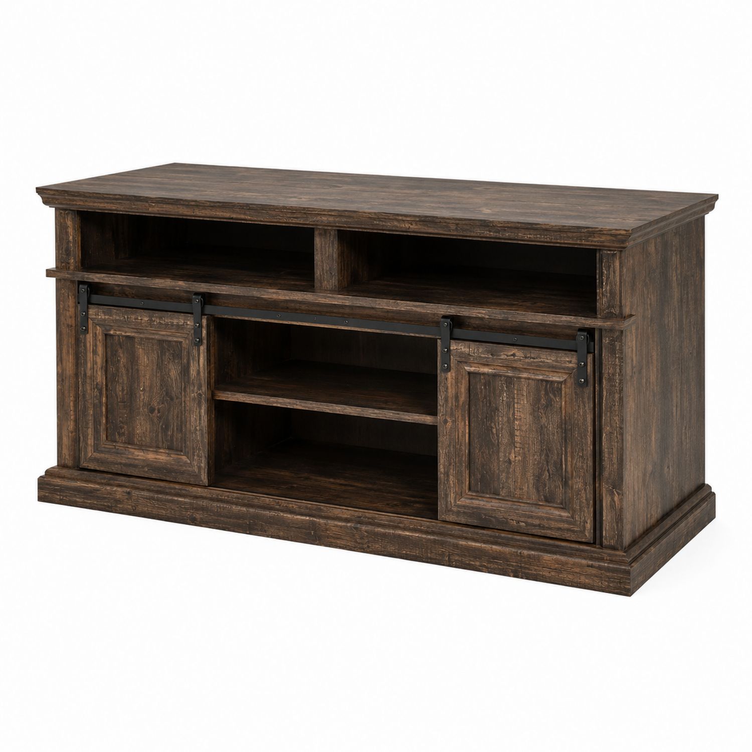 Mueble de madera maciza con puertas correderas marrón-Valtrivaria