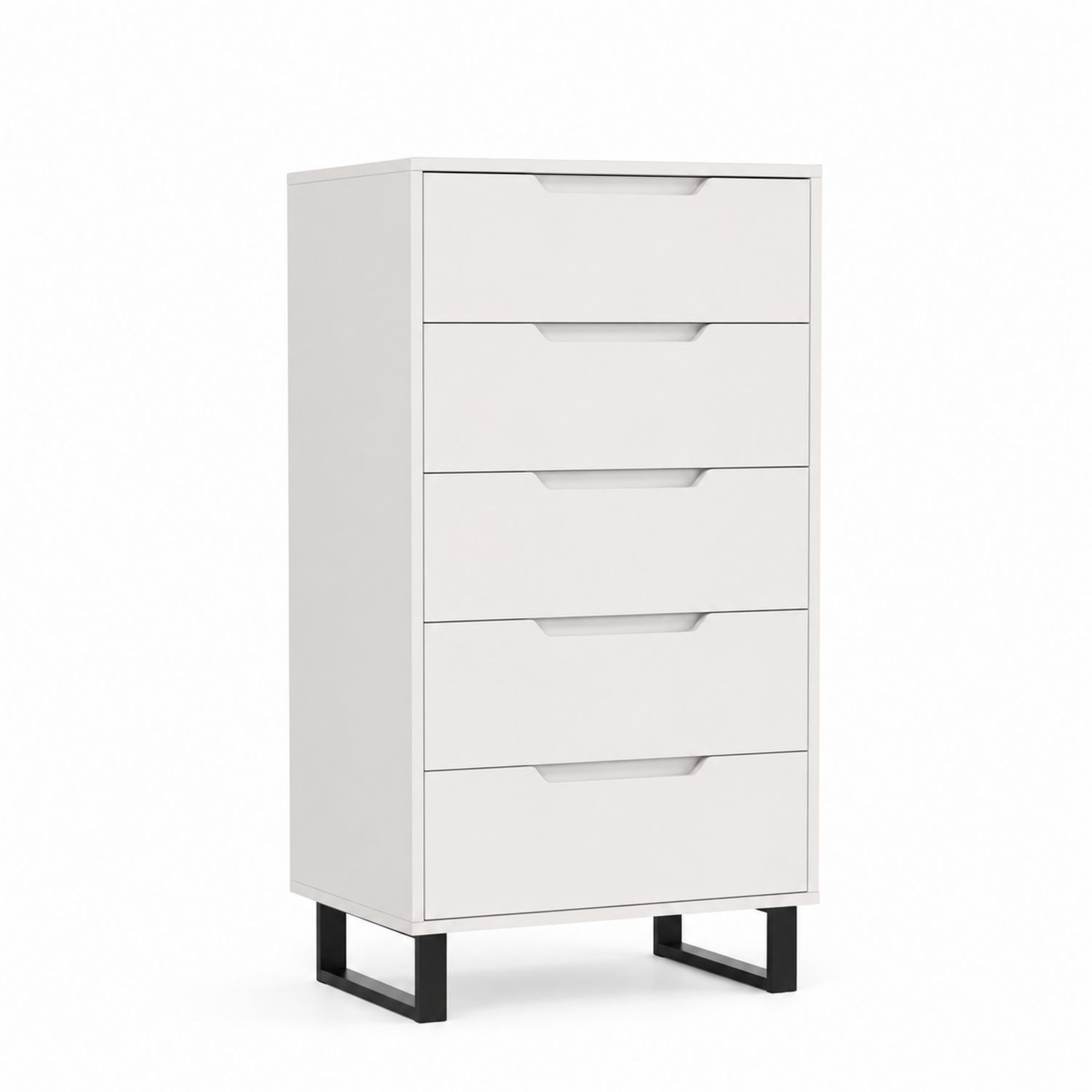 Cajonera de MDF y Acero con 5 Cajones Blanca-Valtrivaria
