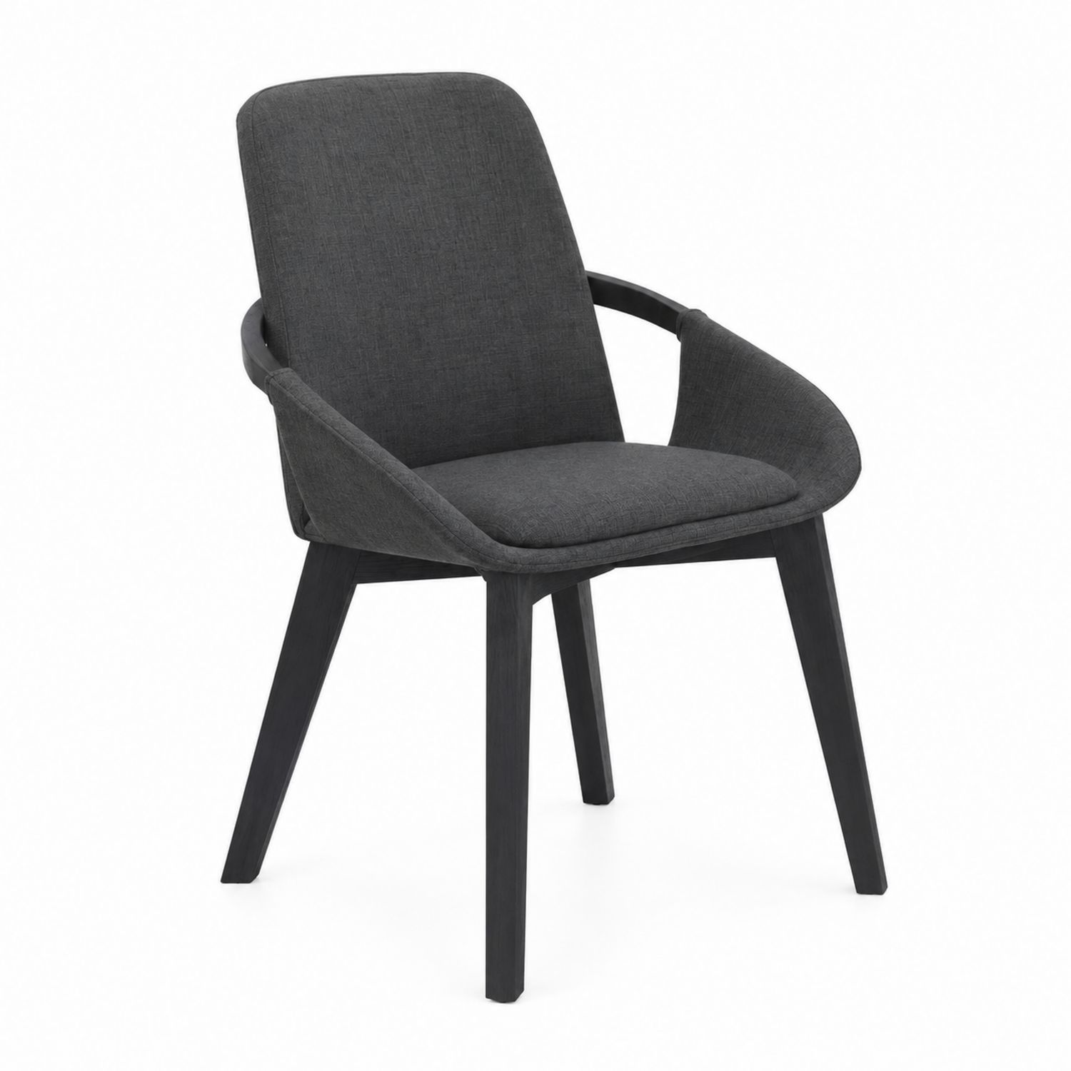 Silla de comedor gris oscuro con patas de madera-Valtrivaria