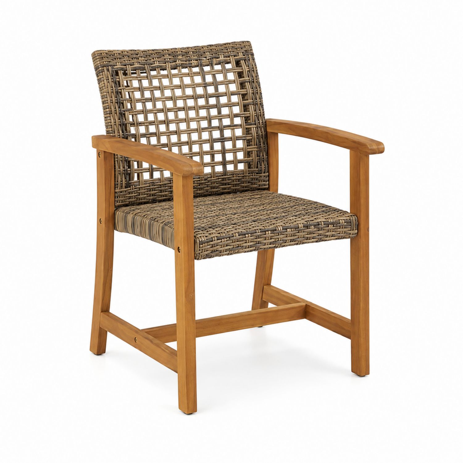 Silla de Exterior con Estructura de Madera y Ratán-Valtrivaria