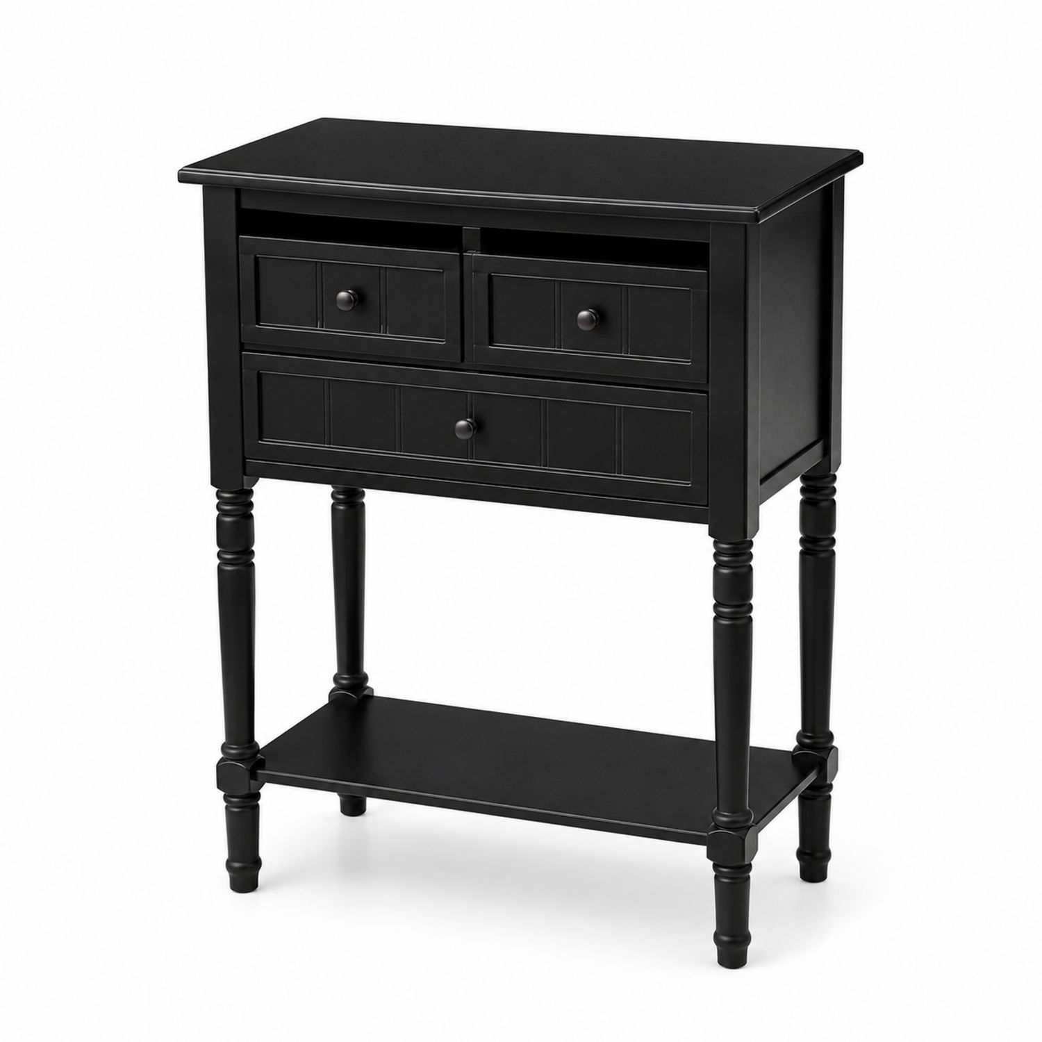 Consola de Madera con Cajones Negro-Valtrivaria