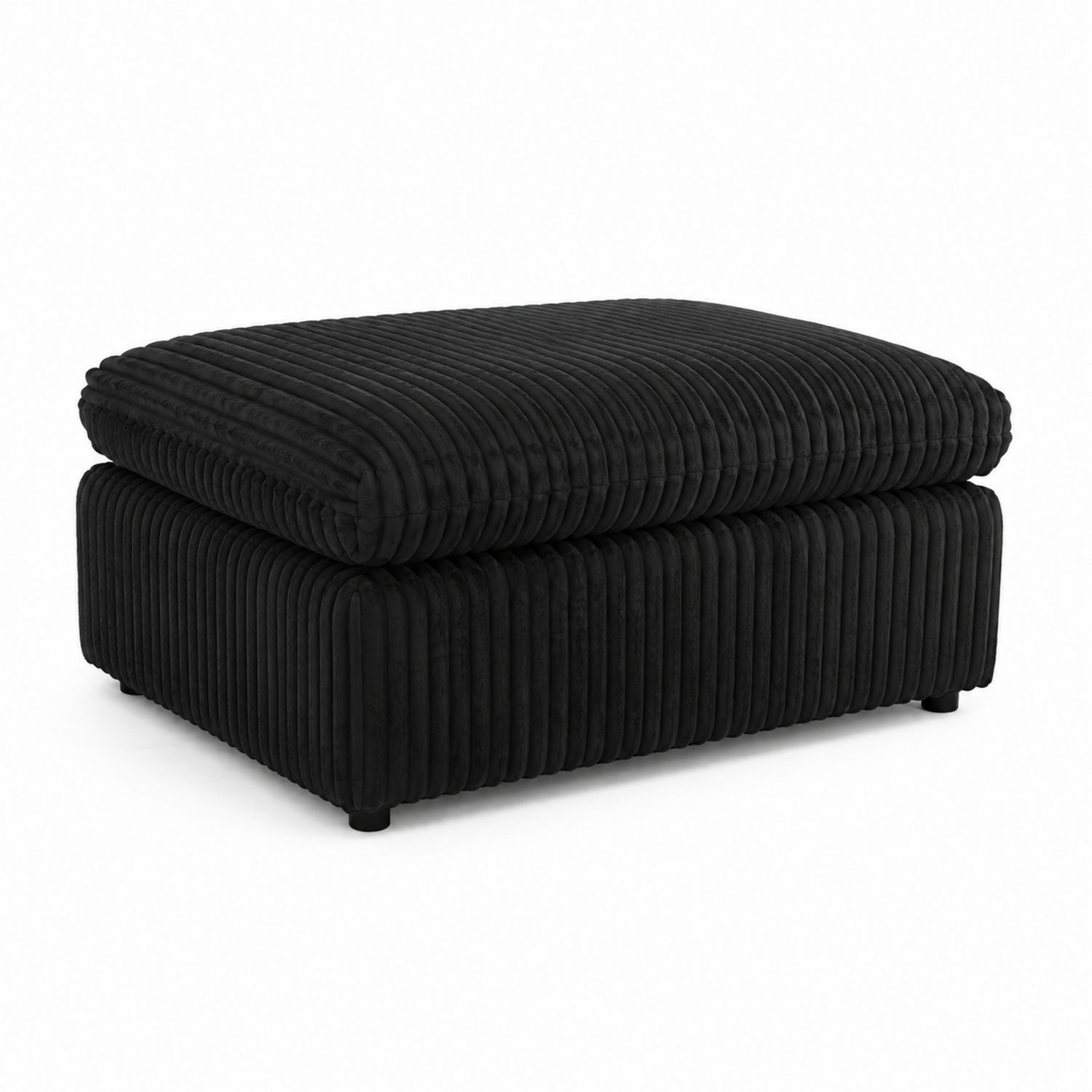 Puf de Terciopelo Negro 90x60x45 cm-Valtrivaria